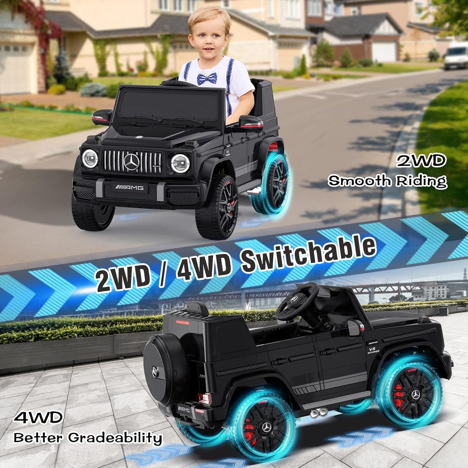 Black 24V Mercedes-Benz G63 Kids Ride-On Car with Remote Control