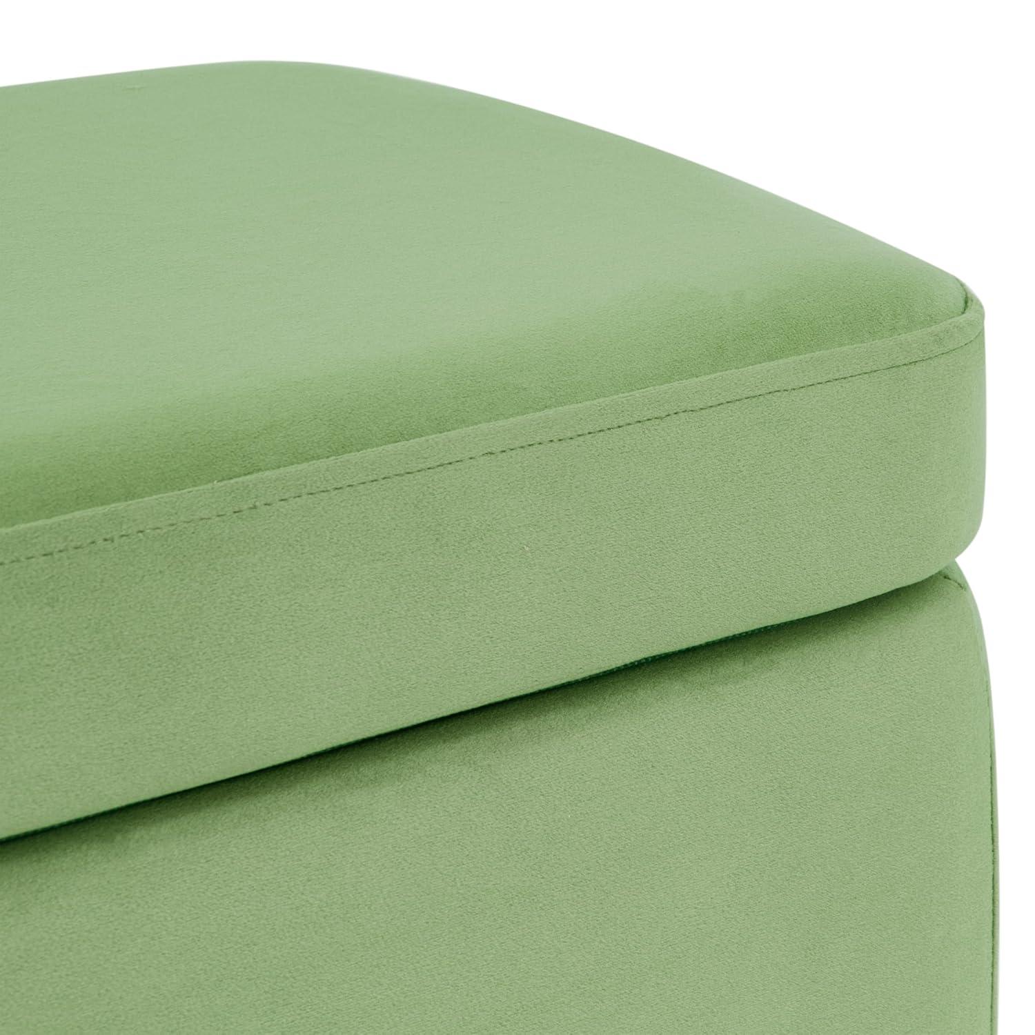 Large Modern Storage Bench Green Velvet - HomePop