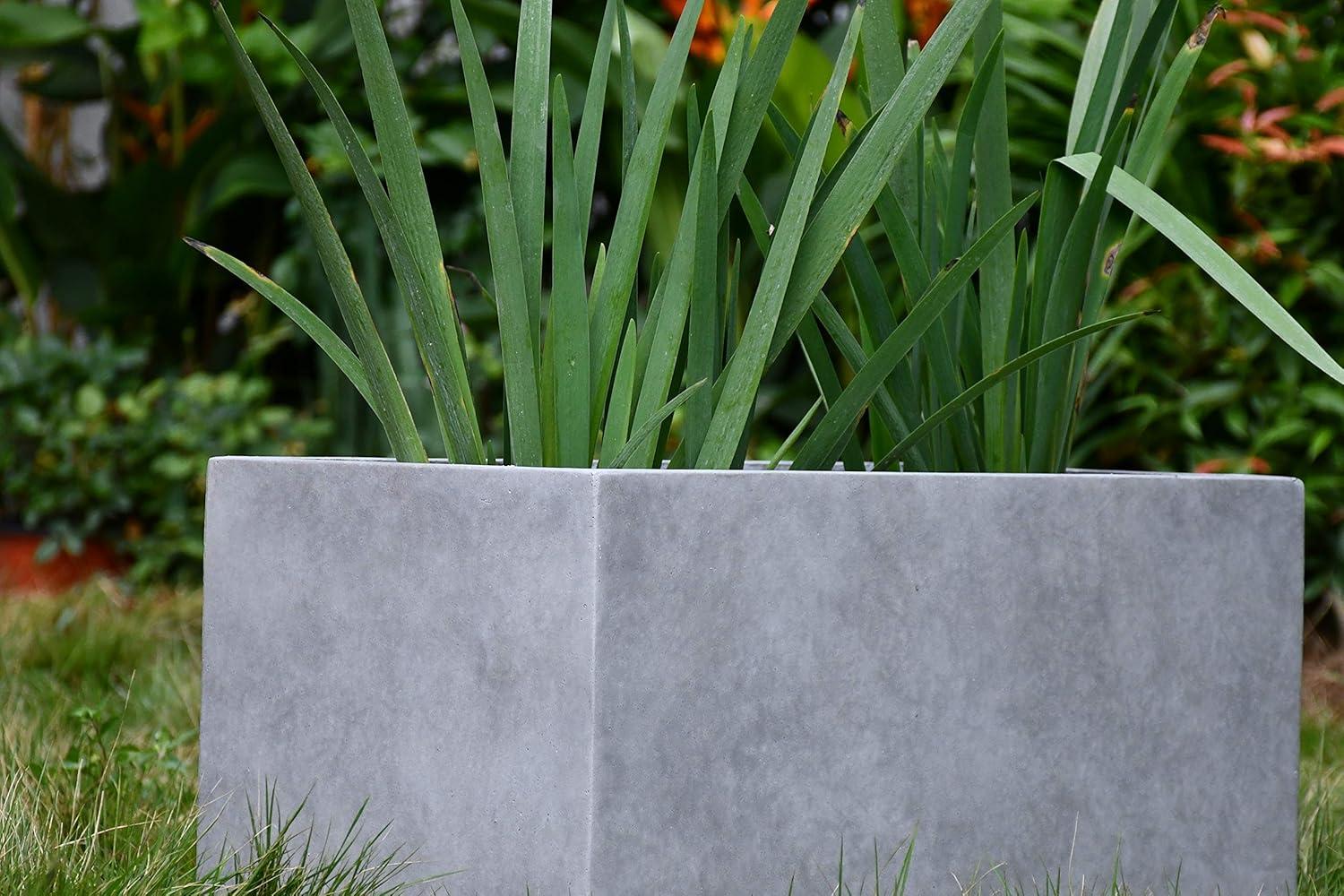 Rosemead Home & Garden, Inc.12" x 23" Rectangular Kante Lightweight Modern Outdoor Planter Natural Concrete