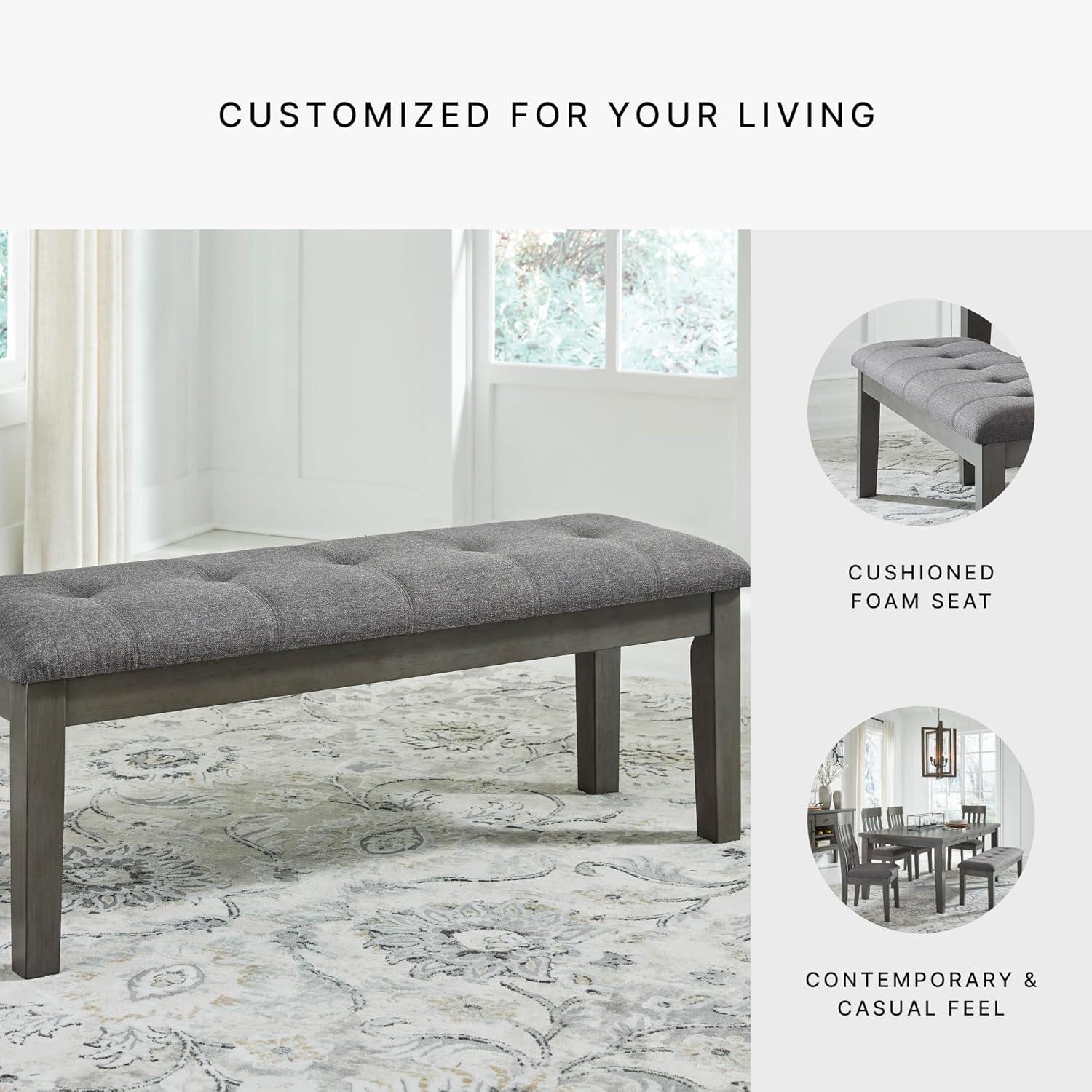 Signature Design by Ashley Contemporary Hallanden 50" Dining Bench Two-tone Gray