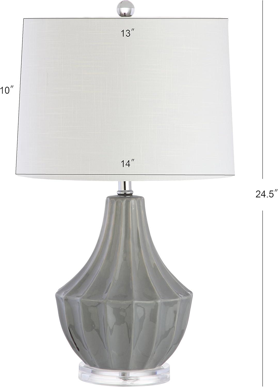 Tate 24.5" Ceramic LED Table Lamp, Gray