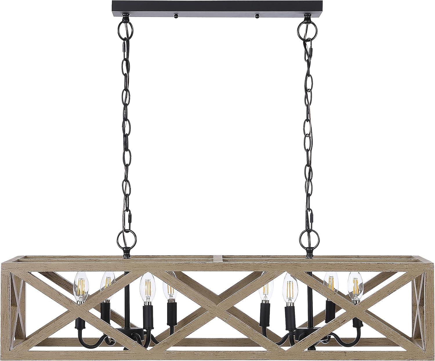 Quentin 8 Light 36" Pendant - PND4100 - Black - Safavieh