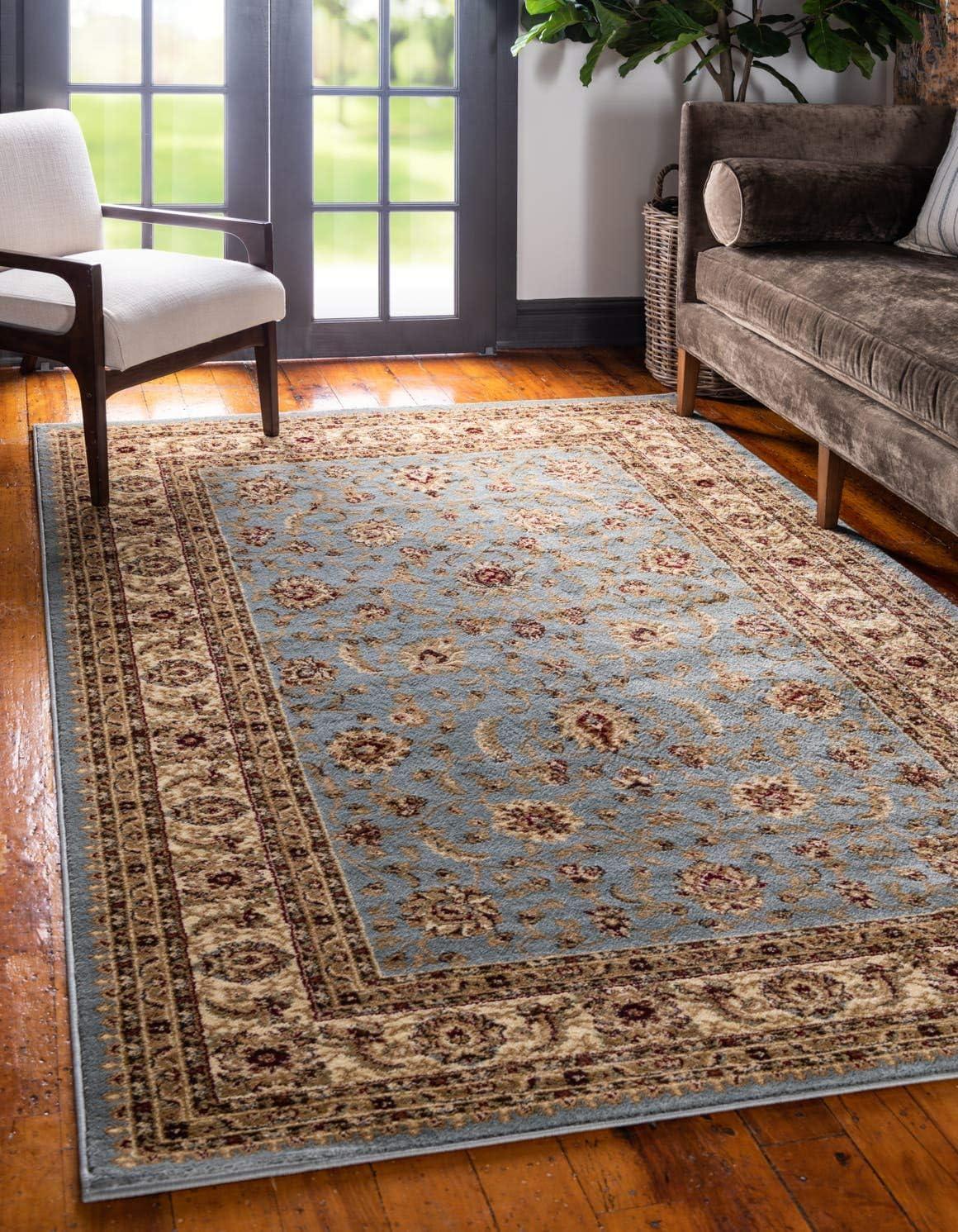 Elysian Light Blue 6' x 9' Stain-Resistant Rectangular Rug