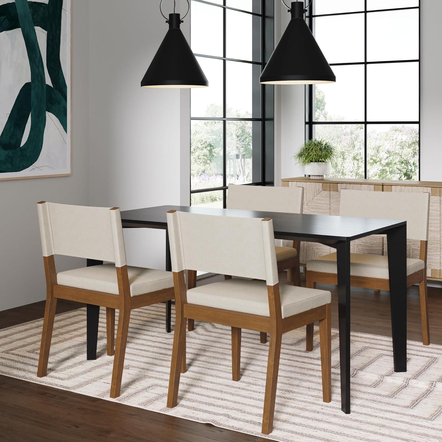 Nathan James Set of 4 Linus Dining Chair Light Gray