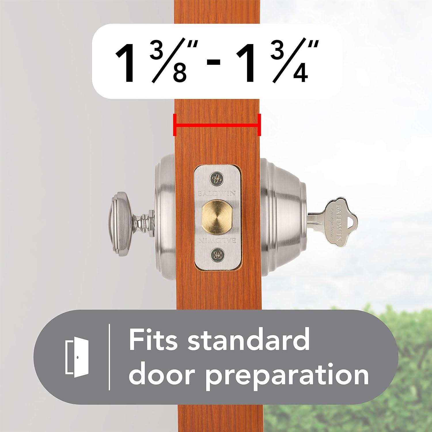 Baldwin Prestige 380 Round Single Cylinder Deadbolt Featuring SmartKey® Security