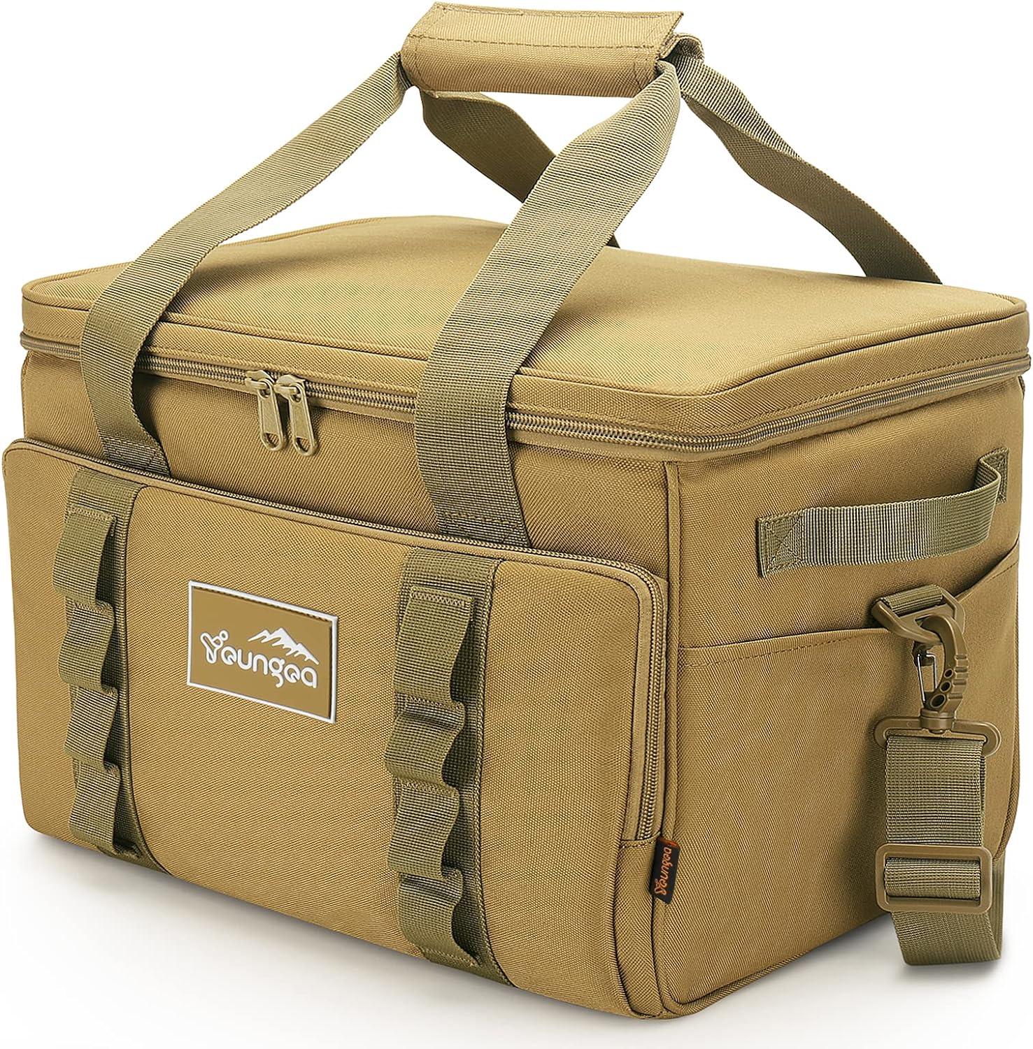 Large 32L Brown Insulated Cooler Bag with Adjustable Strap