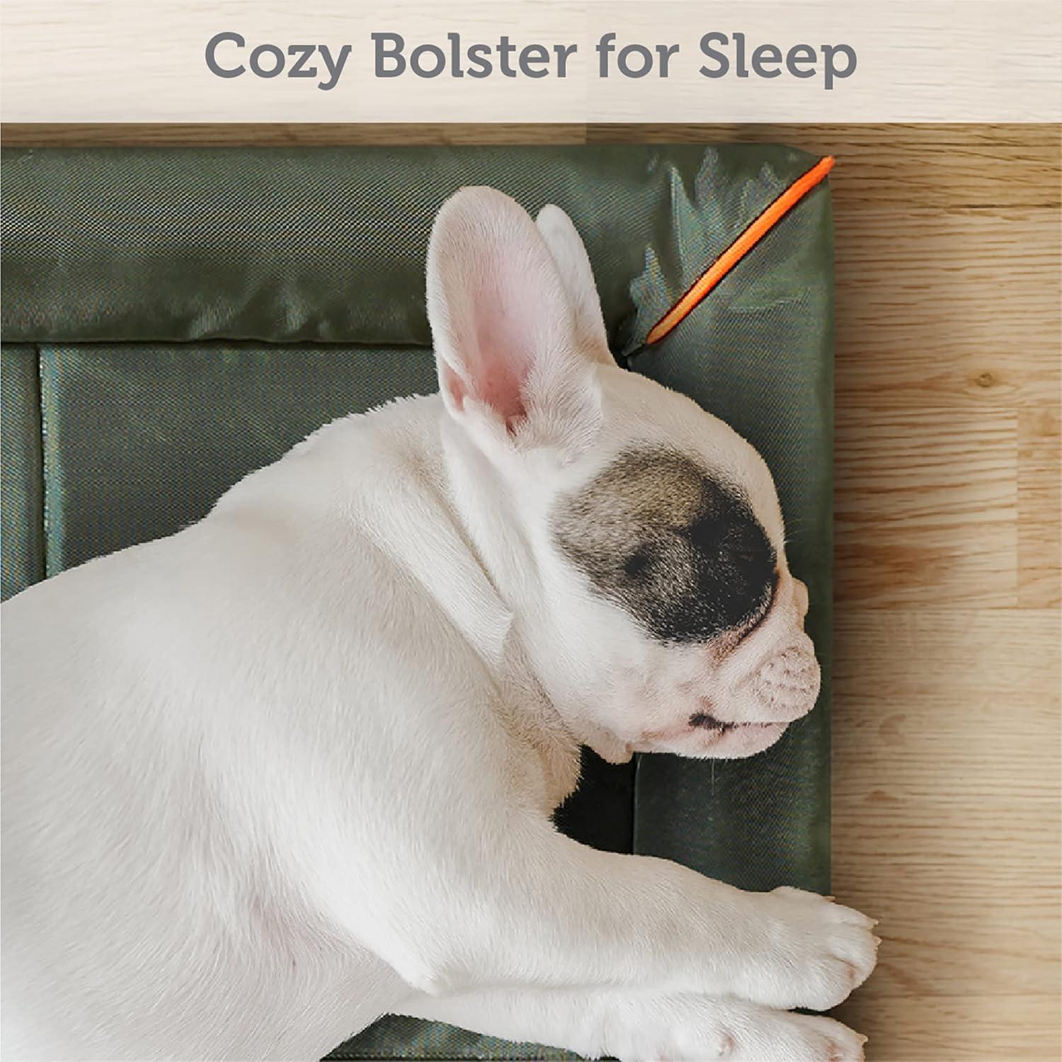 Friends Forever Nova Bolster Dog Bed Crate Pad, Washable Dog Mat for Raised Dog Bed and Dog Crate Bed