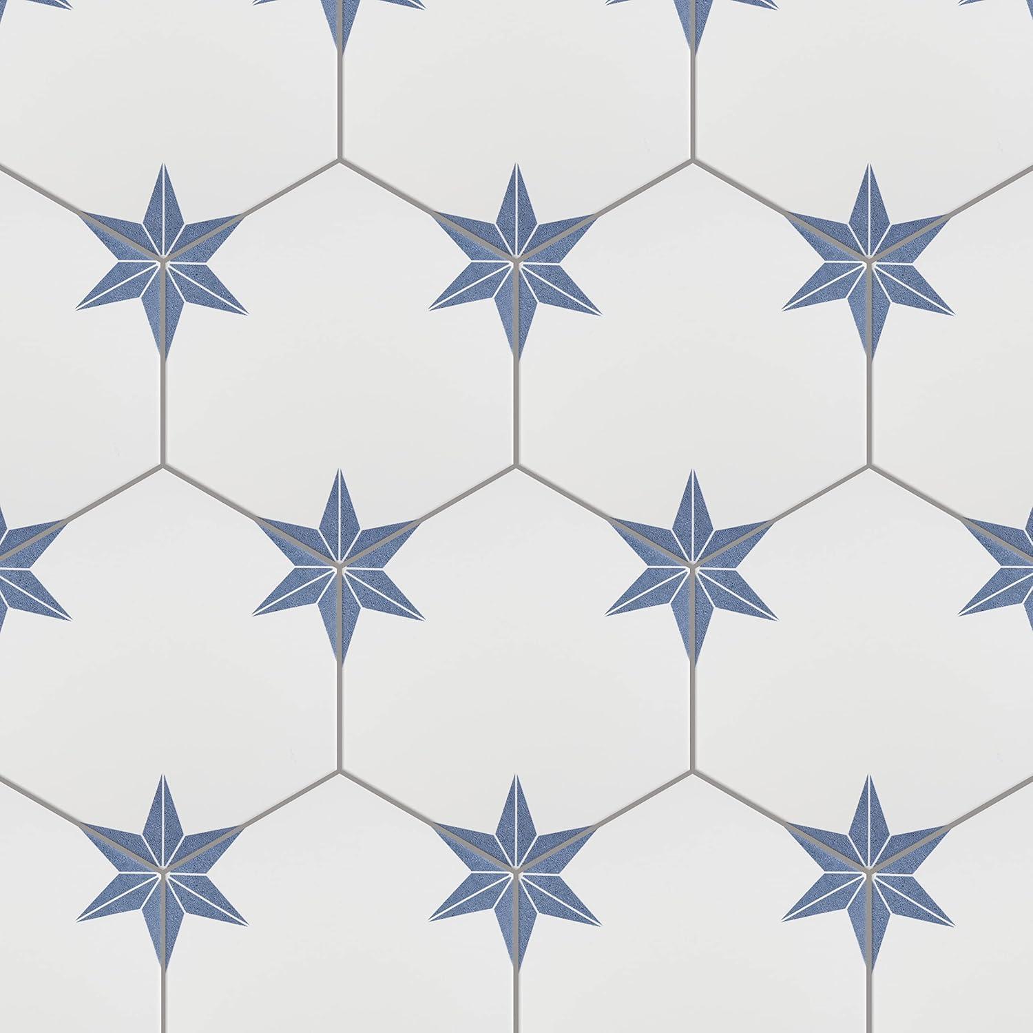 Stella Hex 9" x 10" Porcelain Pattern Wall & Floor Tile