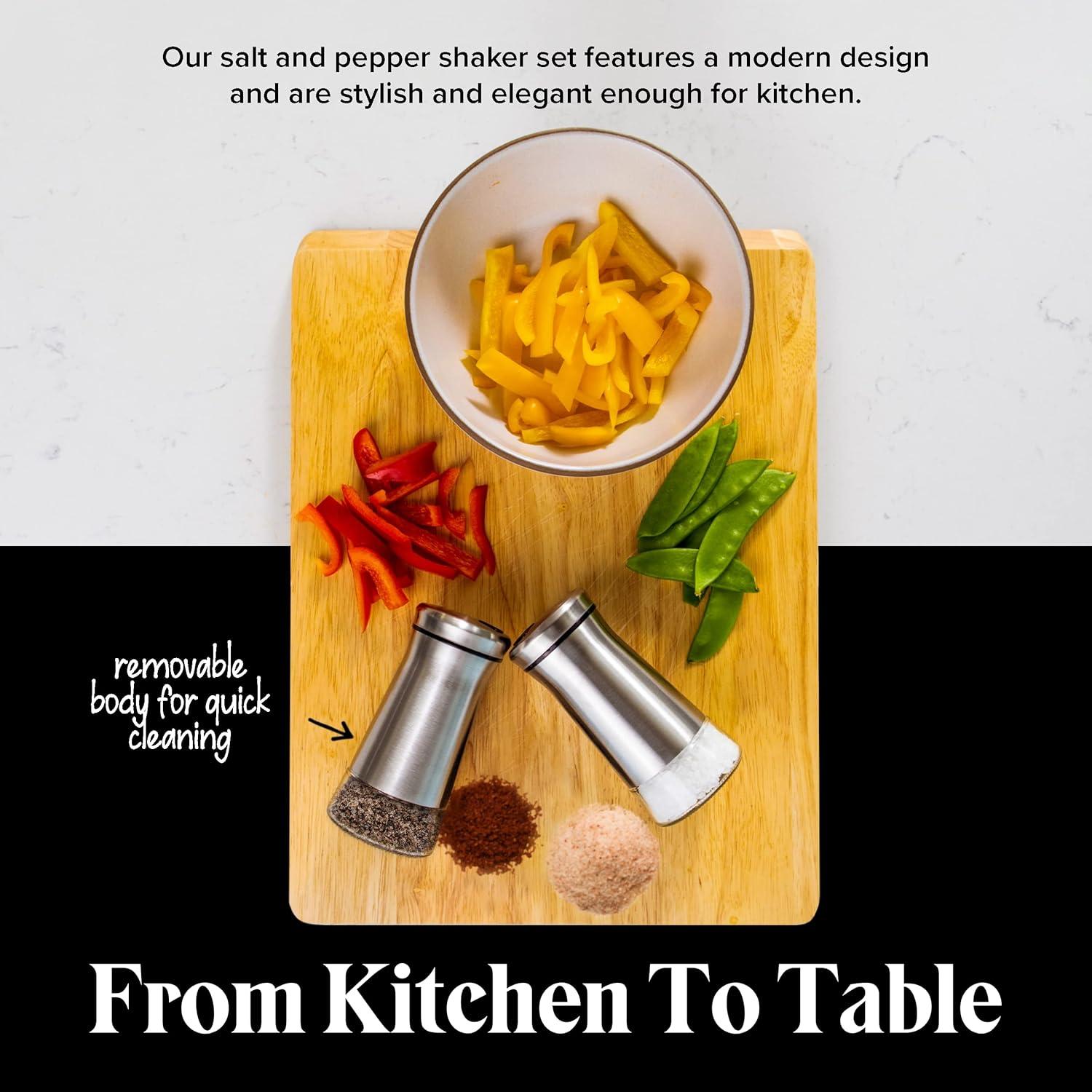 Willow & Everett Premium Salt and Pepper Shakers with Adjustable Pour Holes