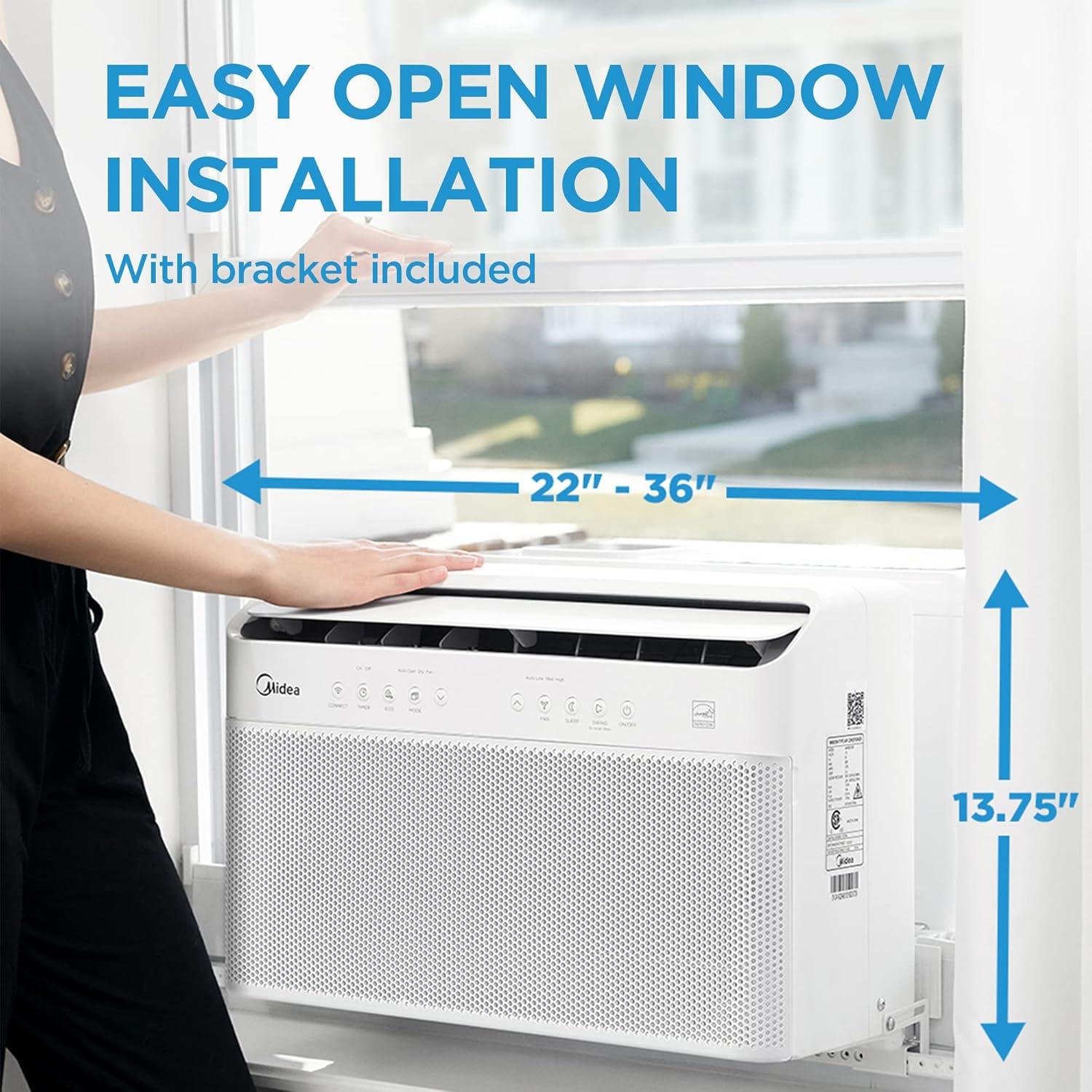 Midea U-shaped 12,000 BTU Energy Star Window Air Conditioner with Remote and WiFi Control