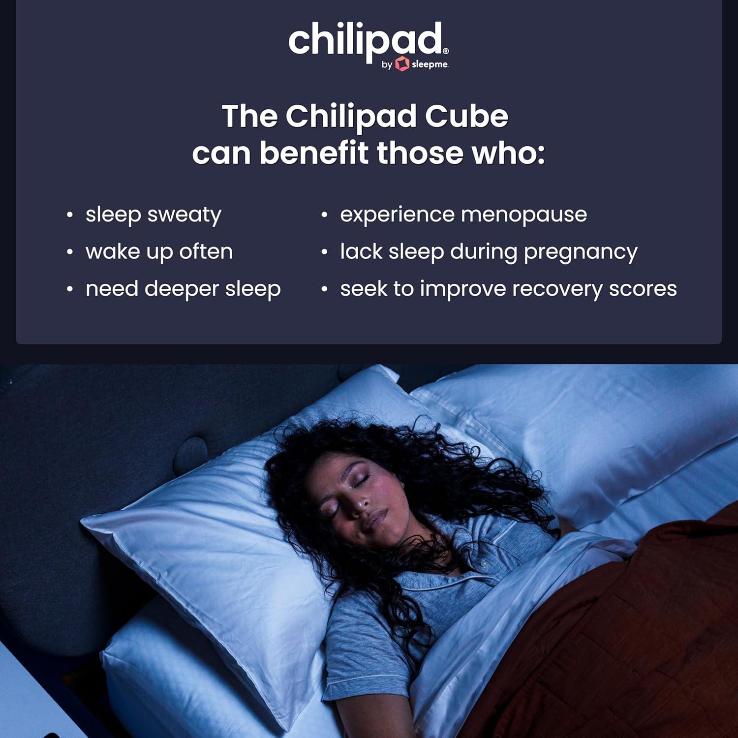 Chilipad Cube Bed Cooling System - Cooling & Heating Mattress Topper, ME Half Queen Bedsize