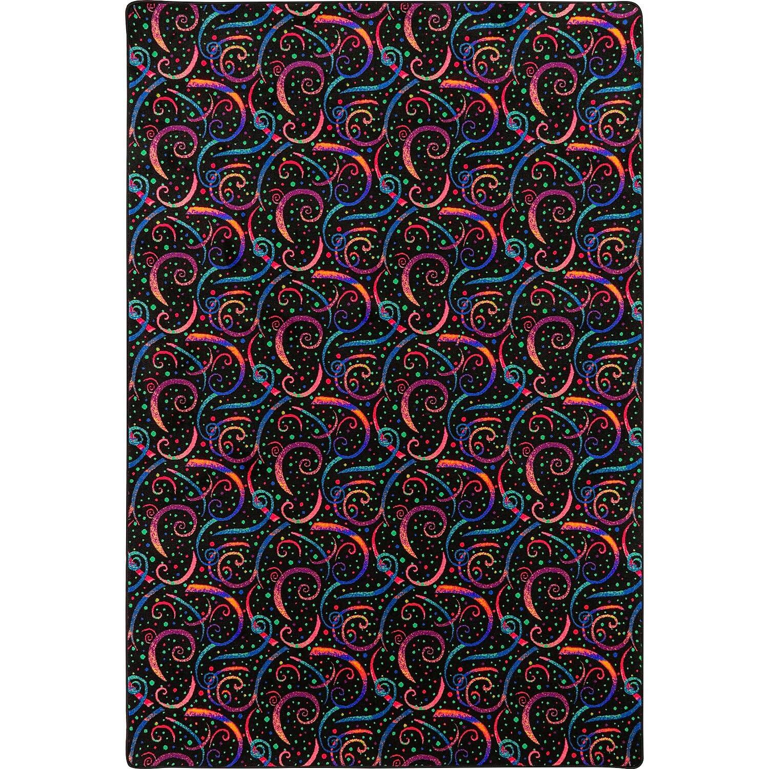Joy Carpets 455R 12 x 6 ft. Neon Lights Rectangle Dynamo Fluorescent Area Rug  Multicolor