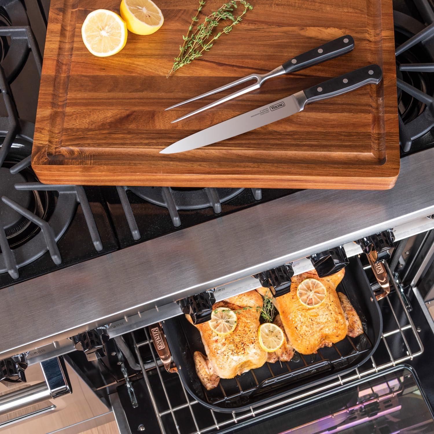 Viking Hard-Anodized Non-Stick 16" Roaster with Rack and Carving Set