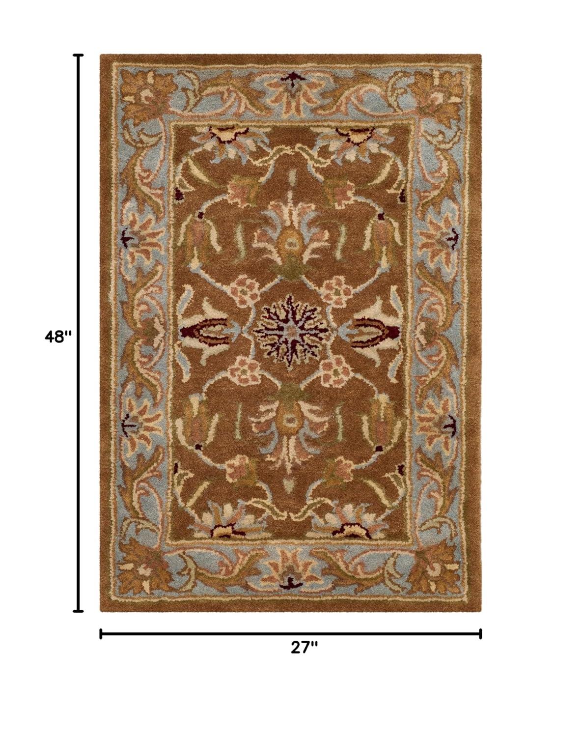 Heritage HG812 Handmade Accent Rug - 2'3"x4' - Brown/Blue - Safavieh