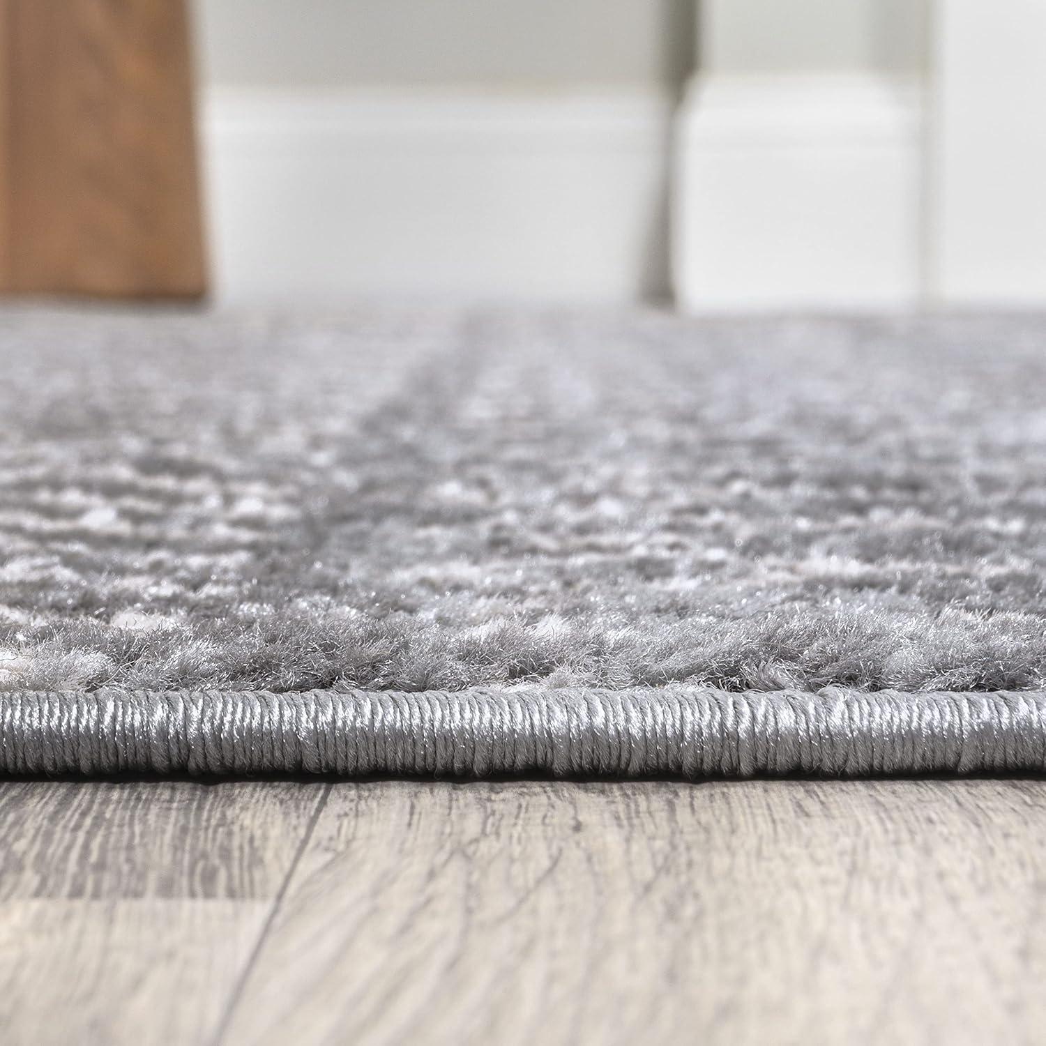 Gray and Cream Geometric Flat Woven Runner Rug