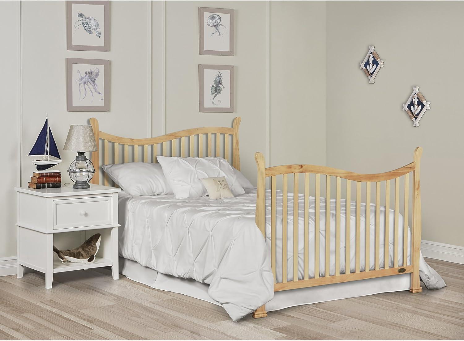 Natural Pinewood 7-in-1 Convertible Crib with Mattress Support