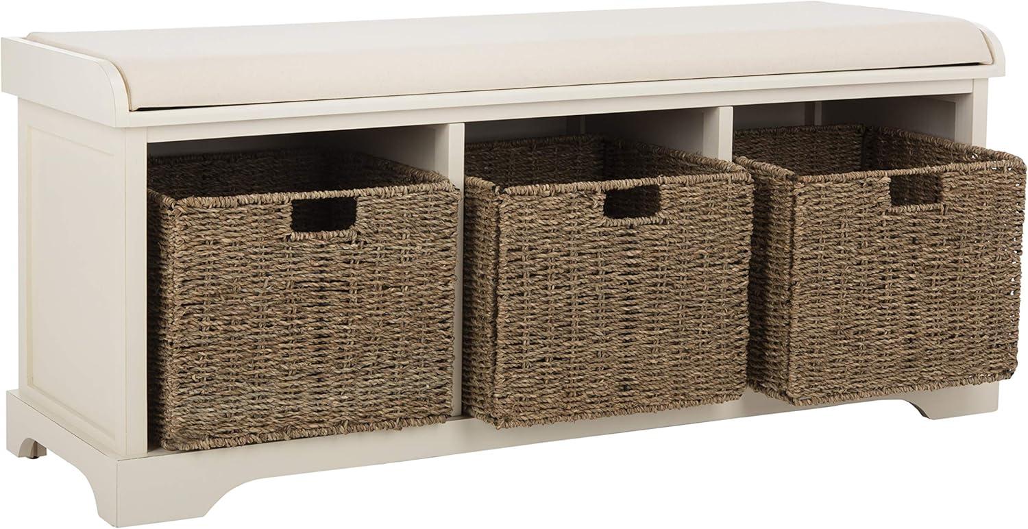 Lonan Wicker Storage Bench  - Safavieh