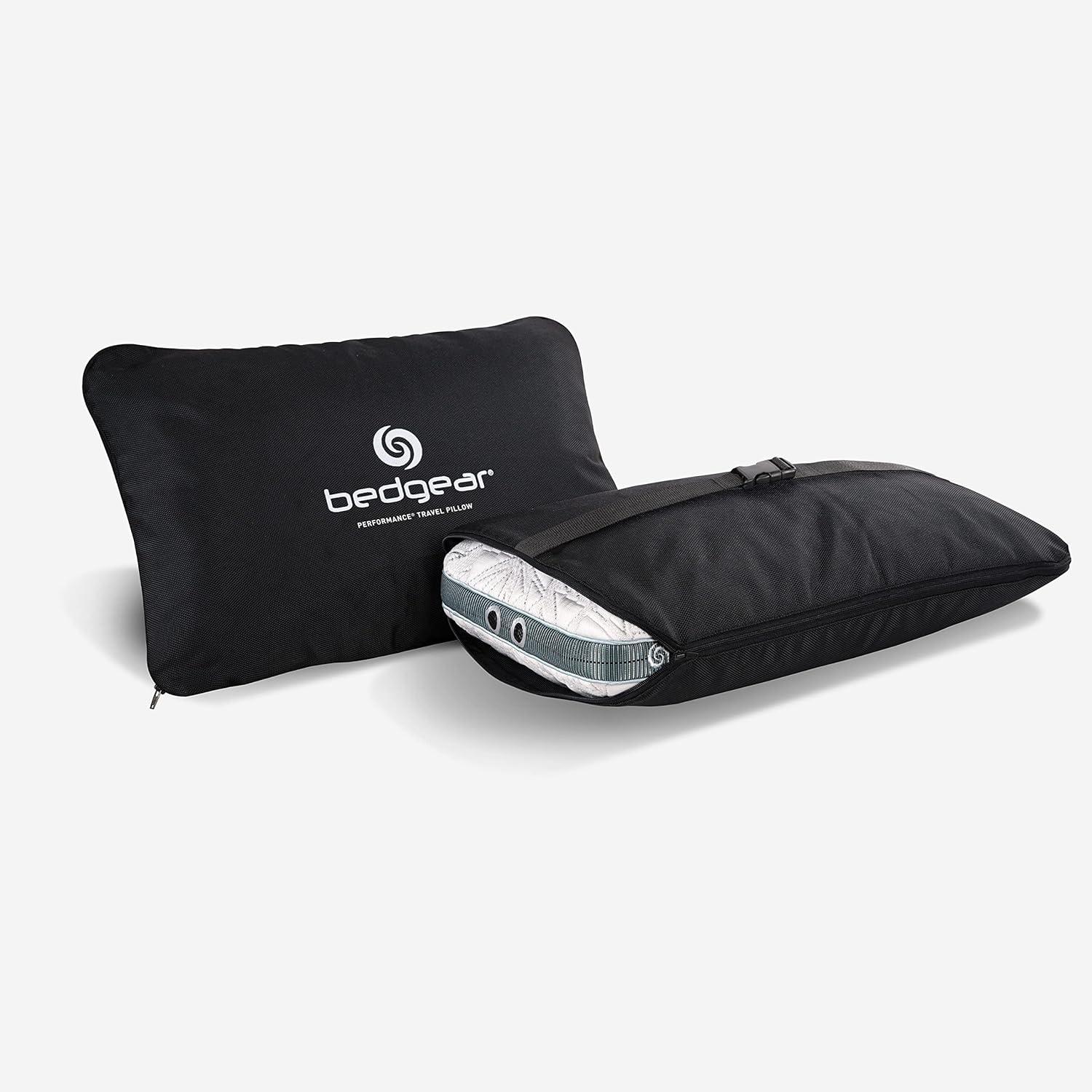 Medium Firm Black Memory Foam Travel Pillow with Cooling Cover