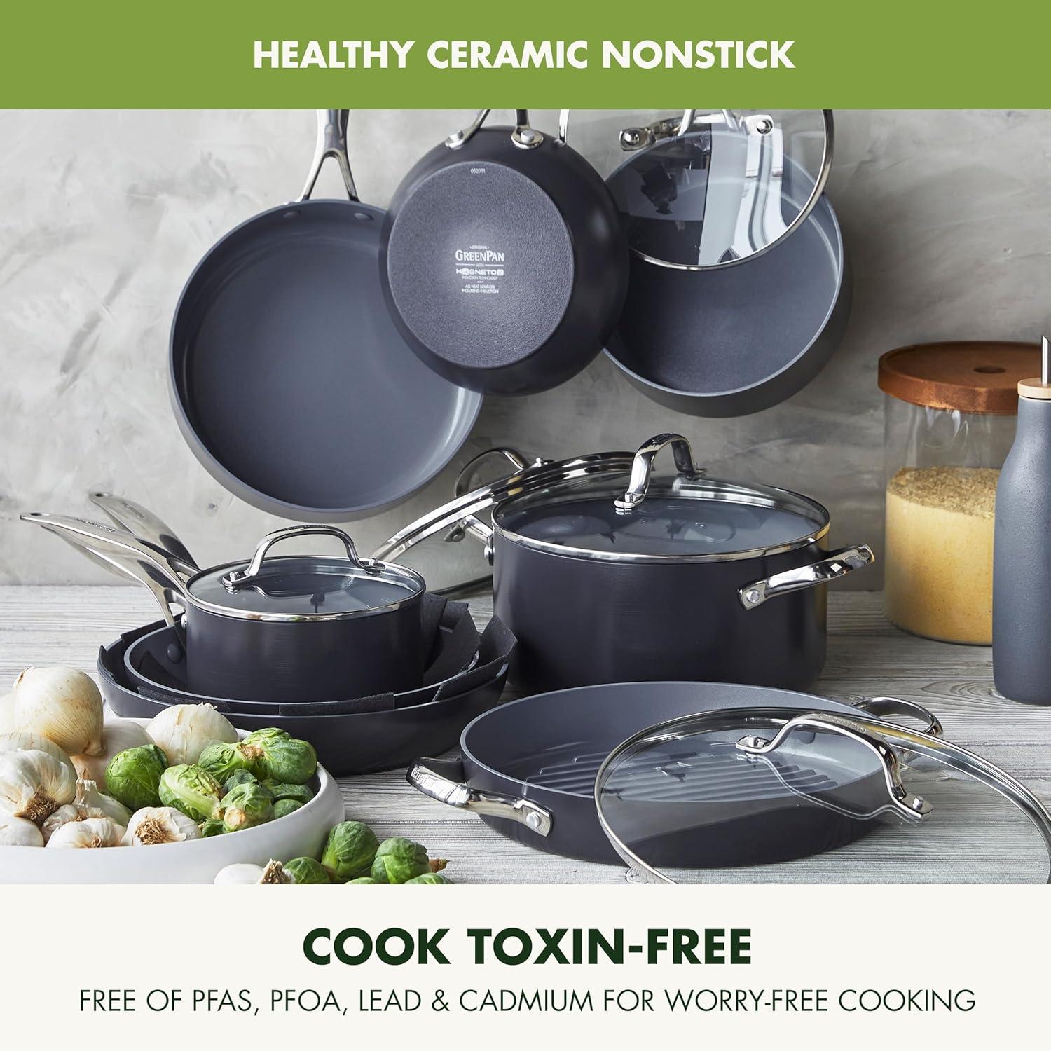 Valencia Pro Gray 16-Piece Ceramic Nonstick Cookware Set