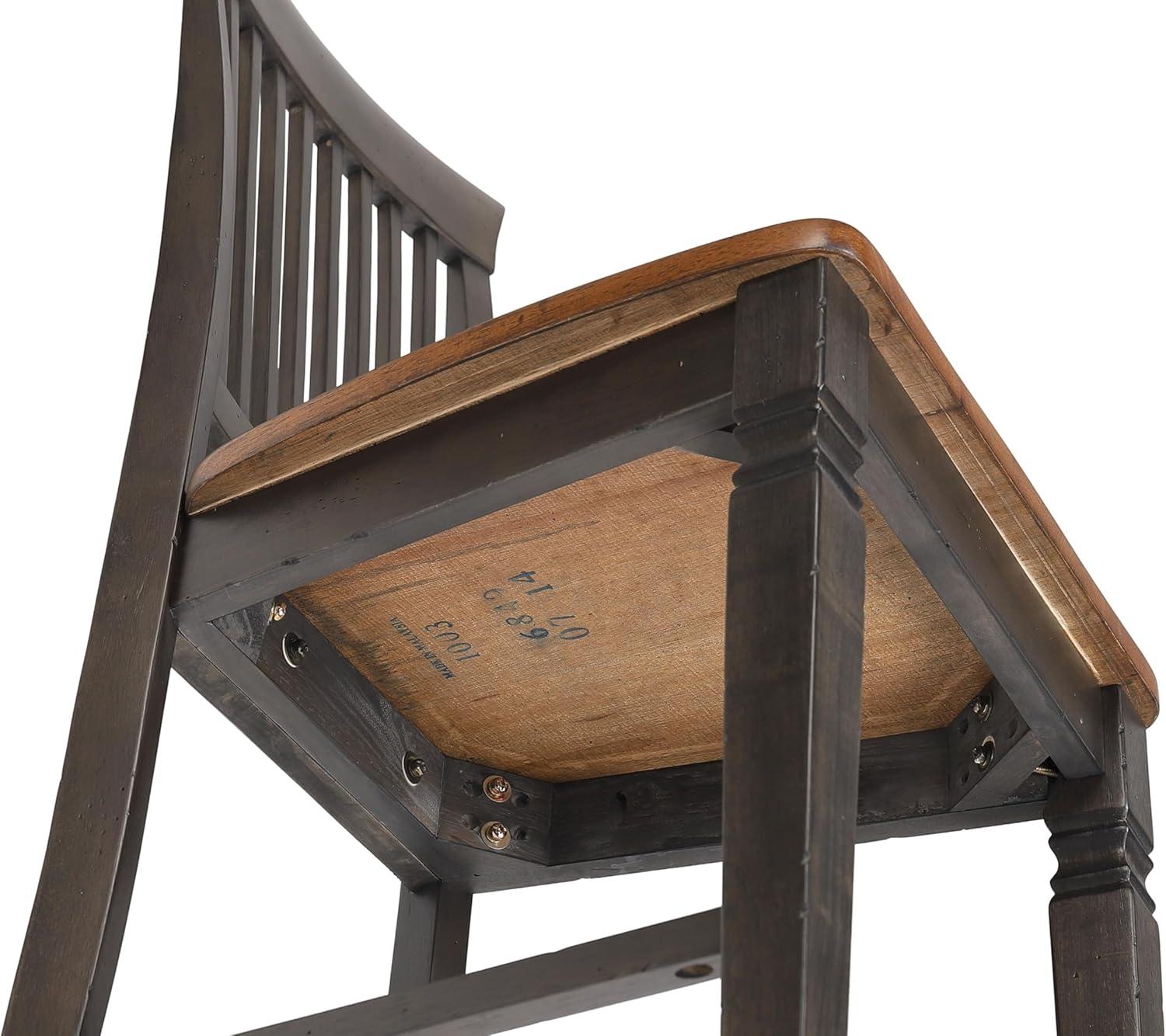 Dakota 5PC Extendable 42-54-in Pub Dining Storage Table Set in Brown & Gray Wood