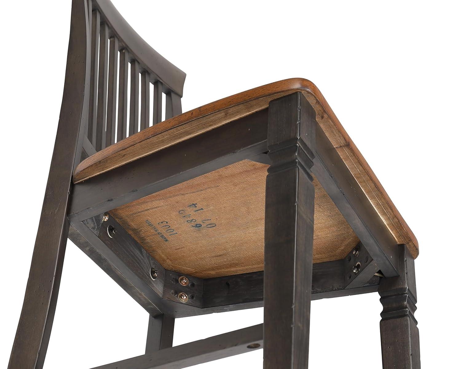 Dakota 5PC Extendable 42-54-in Pub Dining Storage Table Set in Brown & Gray Wood