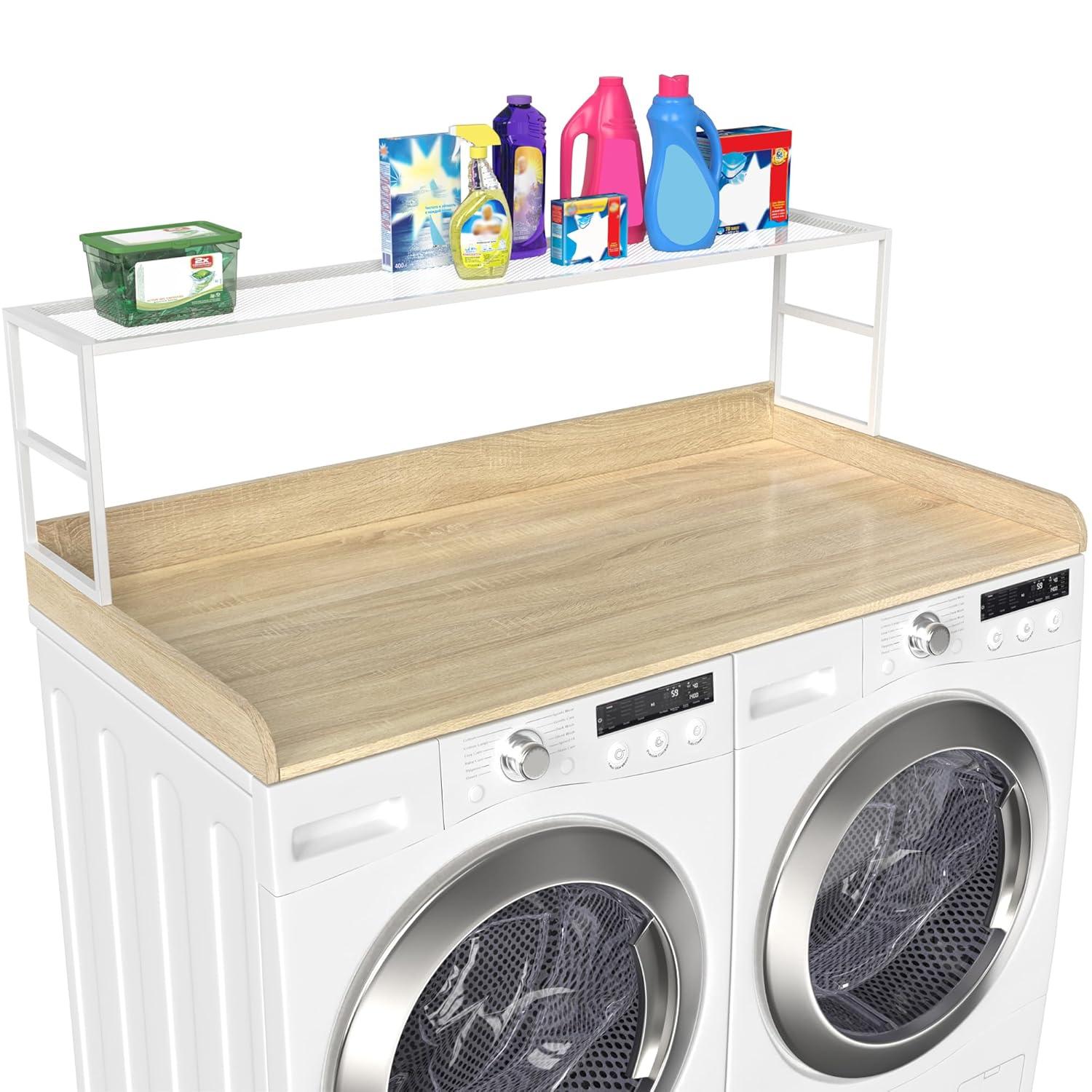 GDLF GDLF Washer Dryer Countertop Laundry Countertop with Washer Dryer Shelf,Natural Wood Color