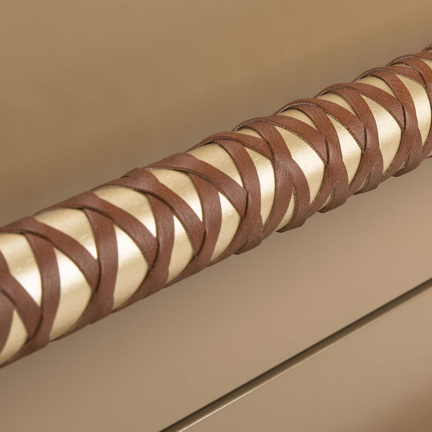 Raquel 3 Drawer Chest - Taupe/Gold/Brown Faux Leather - Safavieh.