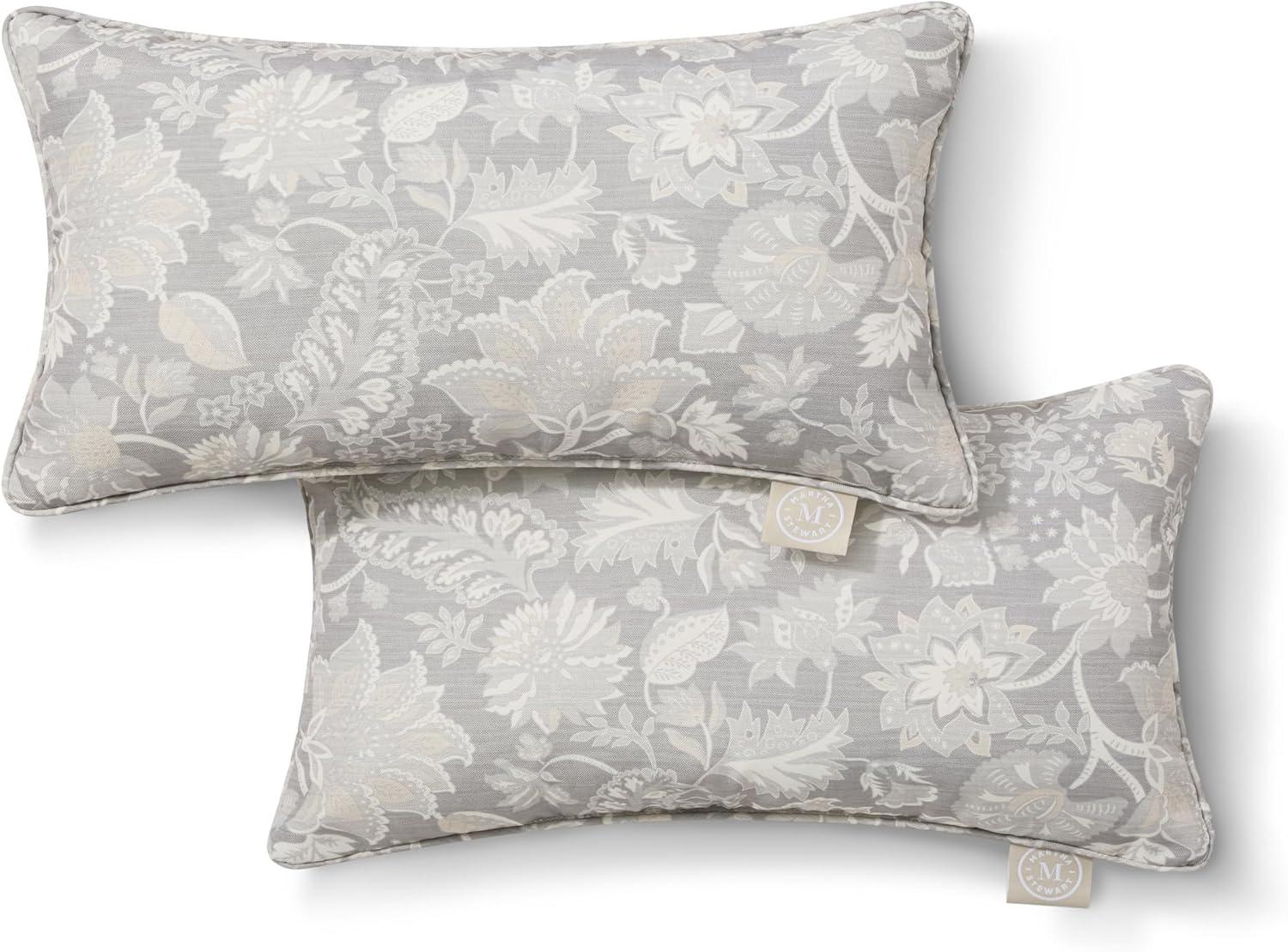 Martha Stewart MARTHA STEWART Distressed Jacobean Indoor Outdoor Lumbar Pillow 2-Pack Set, 18" (Set of 2)