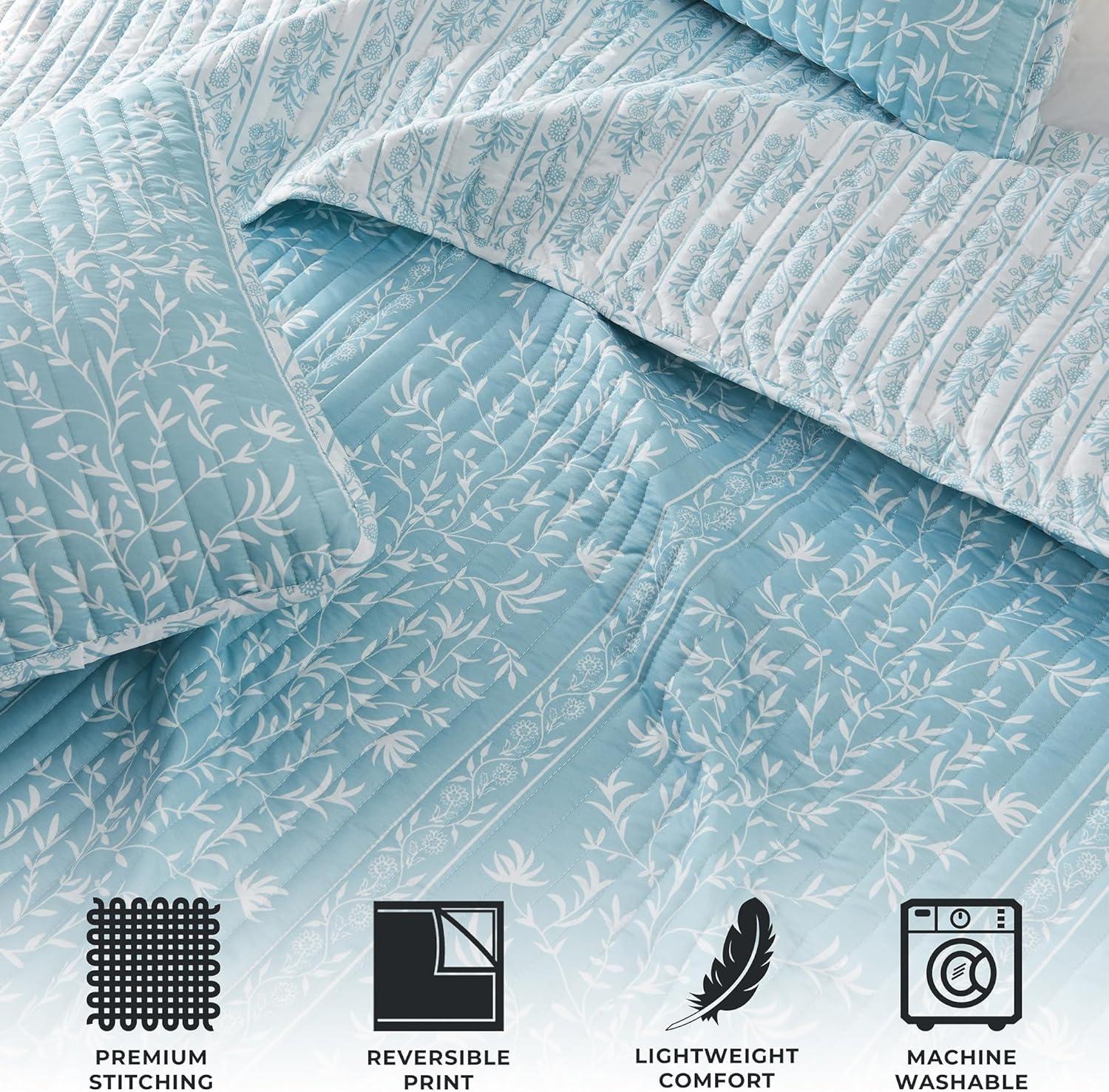 FreshFolds Bright & Colorful Tiny Floral Quilt Set with Shams