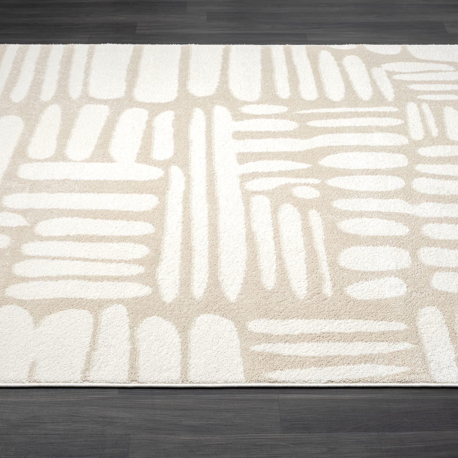 Abani Rugs Nuevo Beige Arch Pattern Knot Area Rug 4' x 6' - Cream