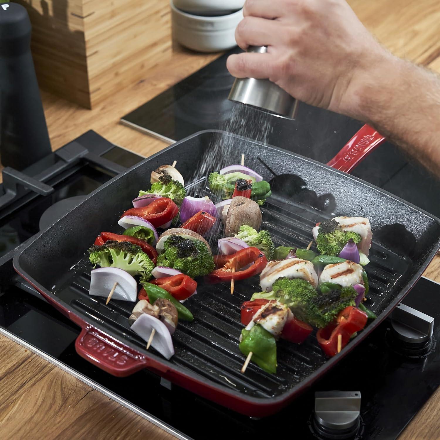 Staub 12" Lilac Enameled Cast Iron Square Grill Pan
