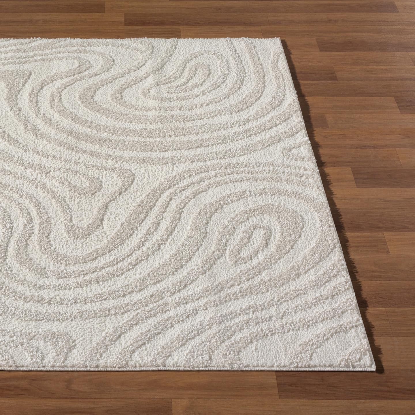 Luxe Weavers Geometric Swirl Cream Area Rug