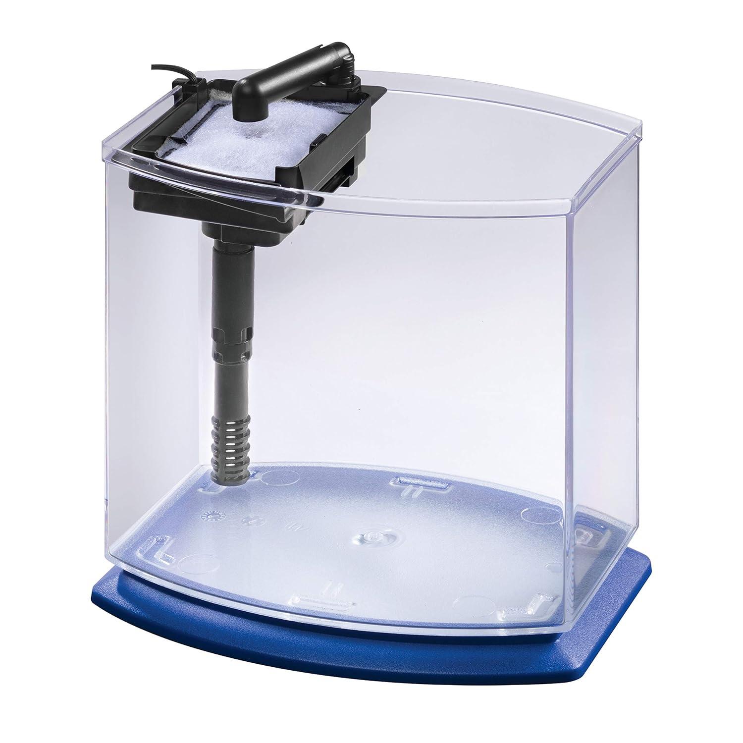 TiaGOC LED MiniBow Small Aquarium Fish Kit with SmartClean Technology, Blue, 1 Gallon