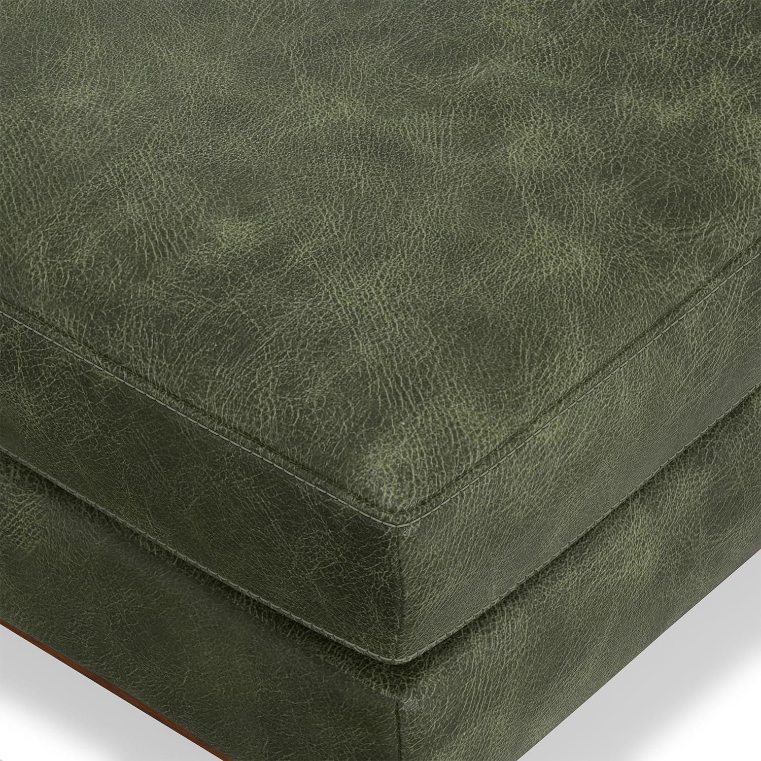 Morrison 49 inch Wide Mid-Century Modern Table Ottoman in Moss Green Genuine Leather