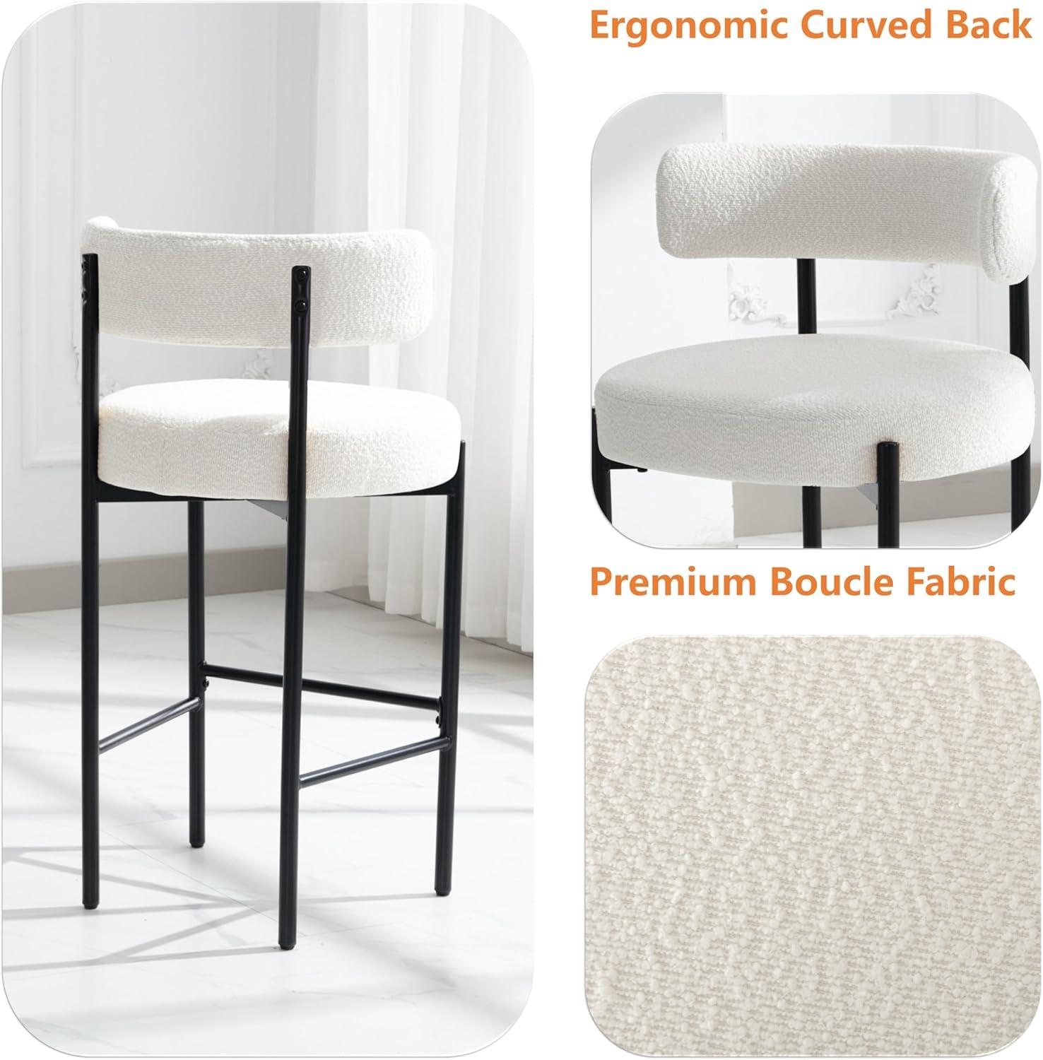 Najira Upholstered Counter Stool with Metal Frame