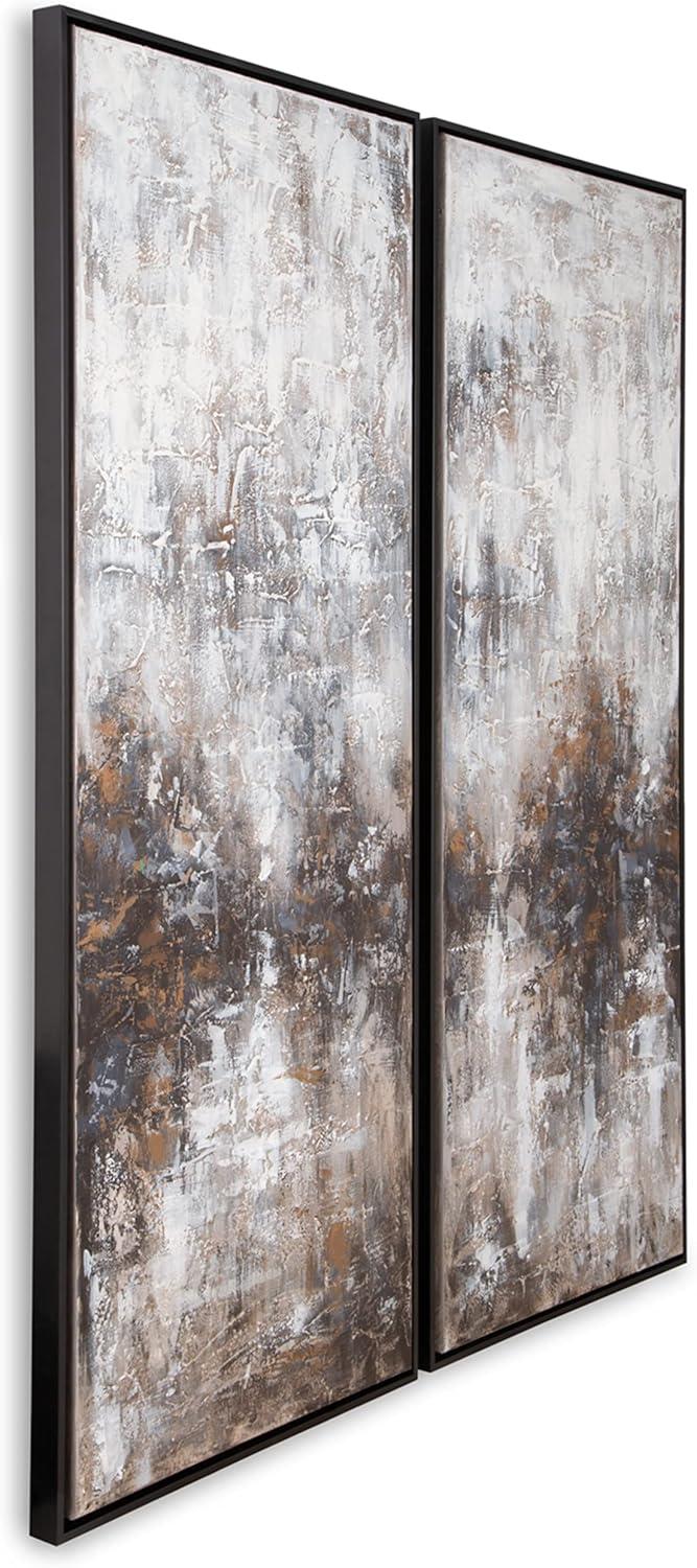 Sahriana Black and Brown Abstract Wall Art Set