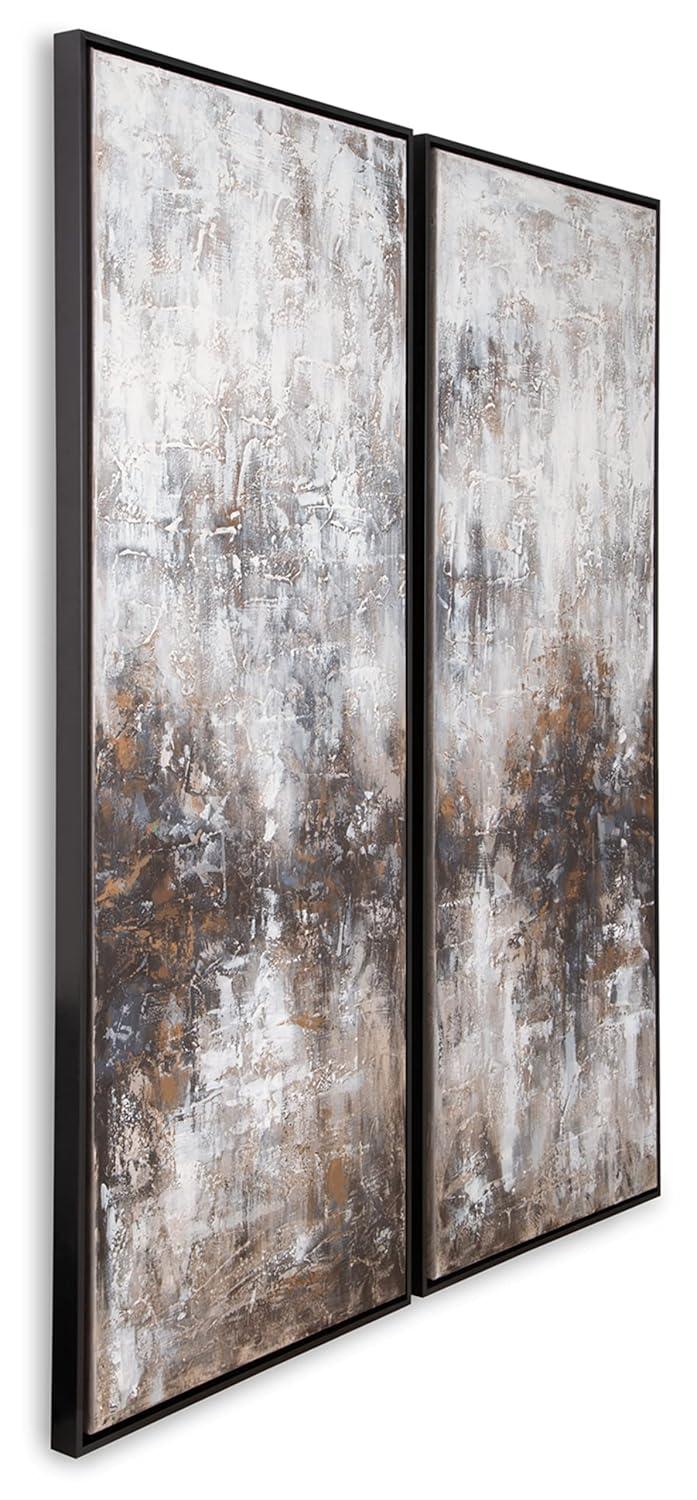 Sahriana Black and Brown Abstract Wall Art Set