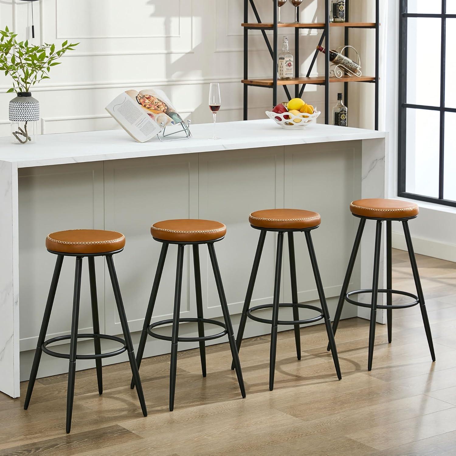 Swivel Backless Counter Height Bar Stools(Set of 2)