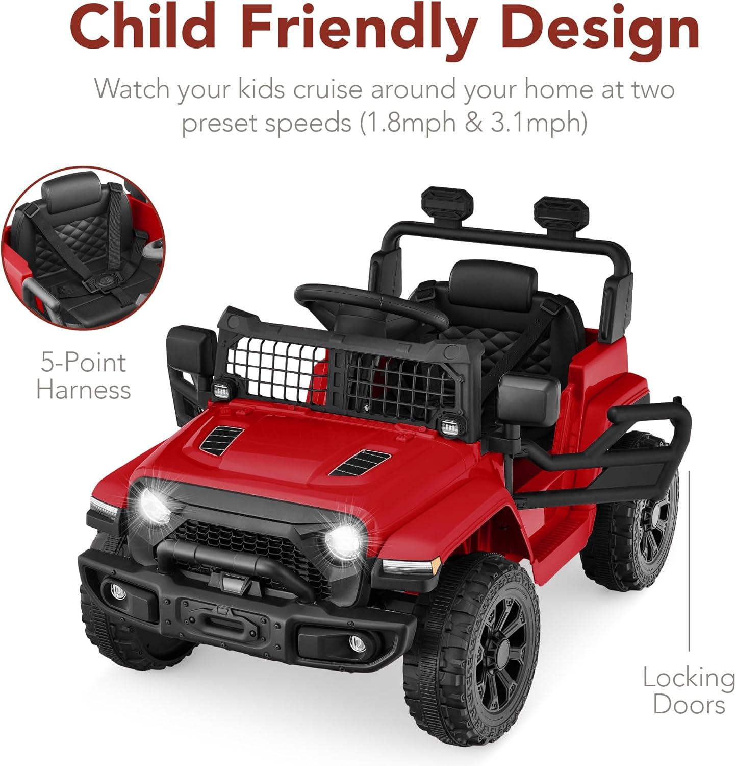 Best Choice Products 6V Kids Ride-On Truck Car w/ Parent Remote Control, 4-Wheel Suspension, LED Lights