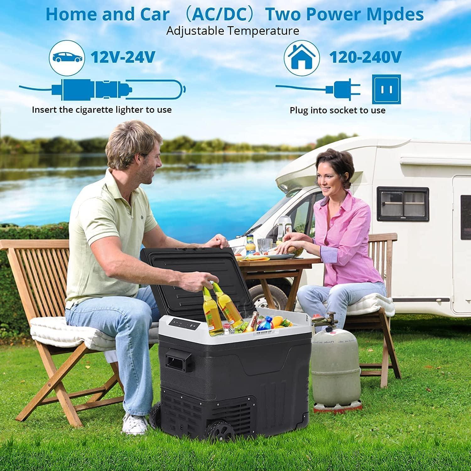 WhizMax 12V 53 Quarts Portable Car Refrigerator, Electric Car Cooler RV Fridge Freezer for Camping, Travel