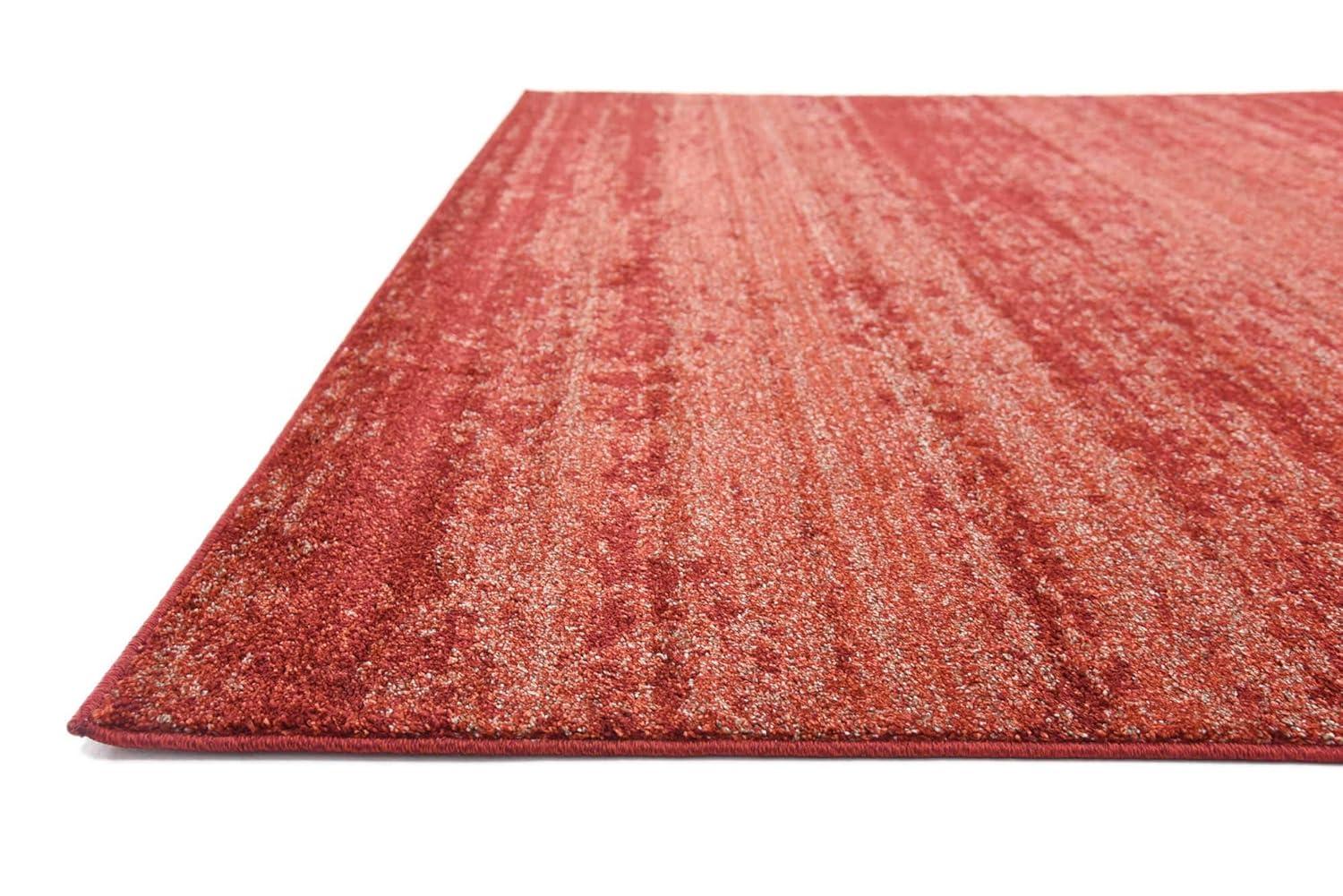 Unique Loom Lucille Del Mar 8 x 8 (ft) Loomed Polypropylene Terracotta/Red Square Indoor Distressed/Overdyed Area rug