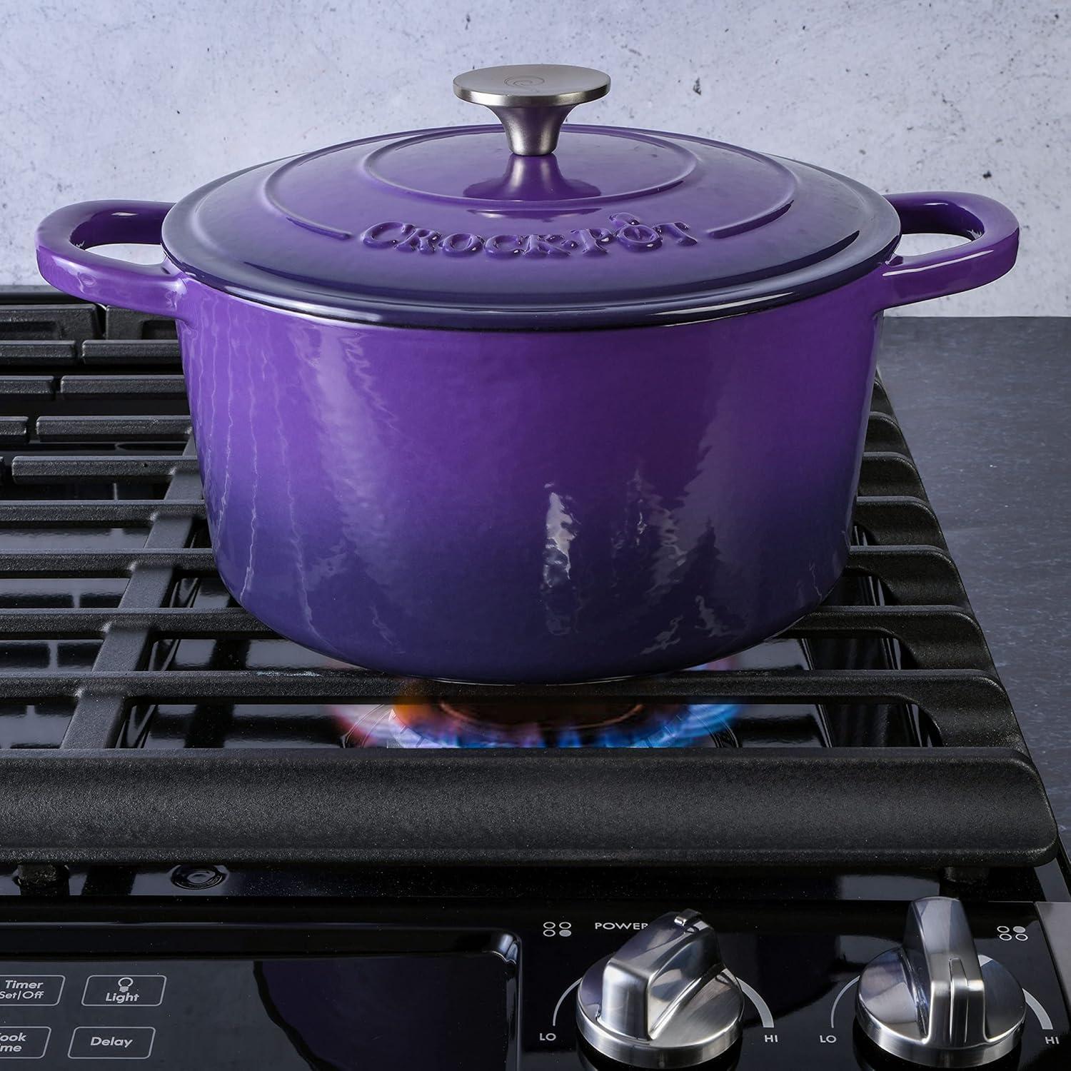 Lavender Enameled Cast Iron 5-Quart Dutch Oven with Lid