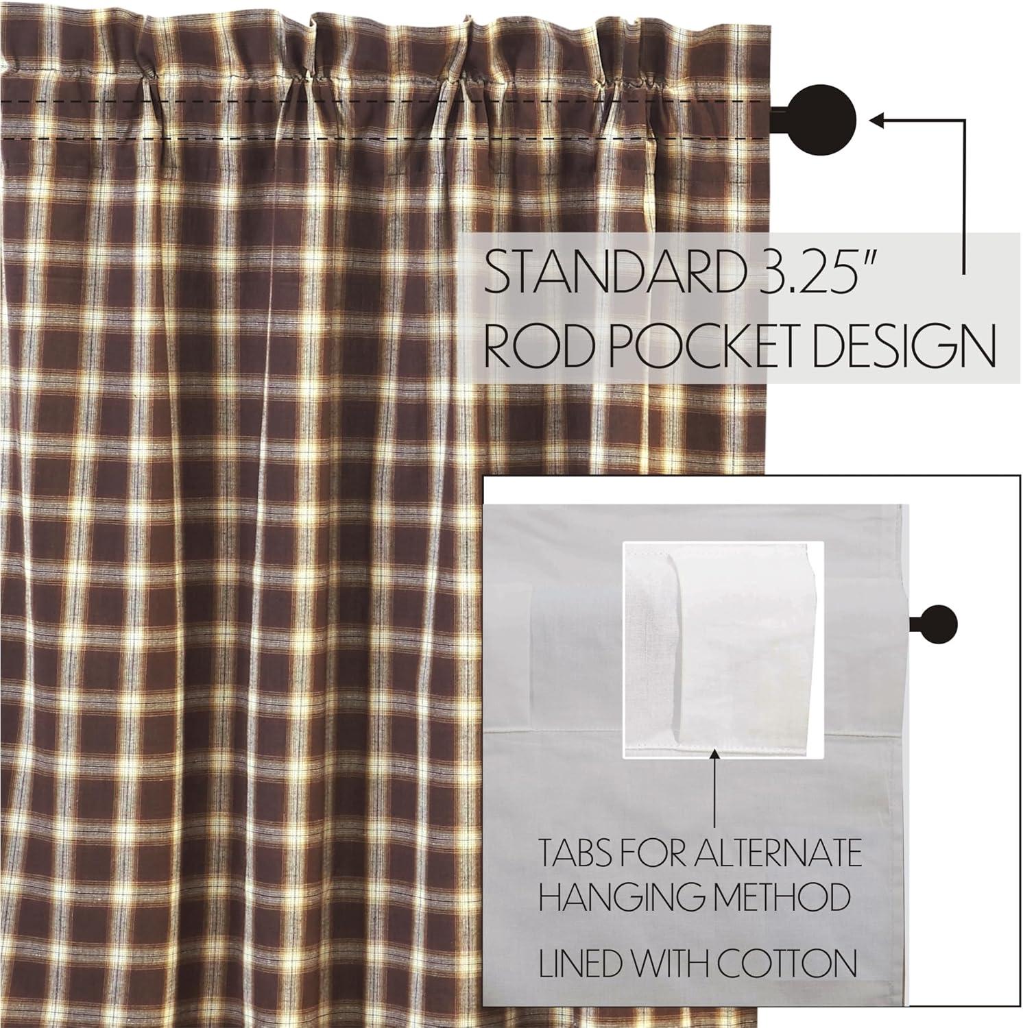 VHC Brands Rustic & Lodge Farmhouse Kitchen Window Curtains-Rory Valance, 16x60, Chocolate Brown