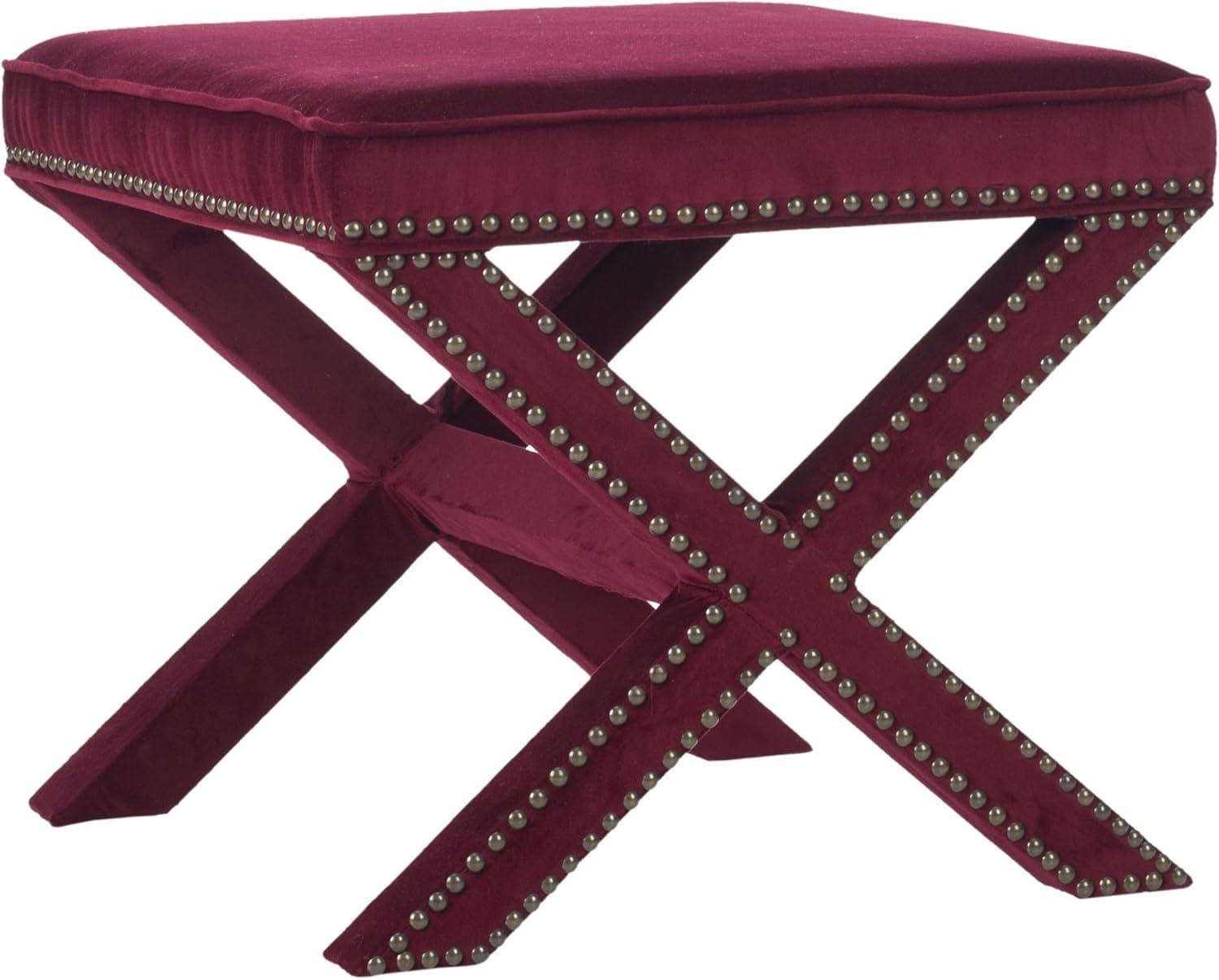 Palmer Ottoman with Nail Heads  - Safavieh