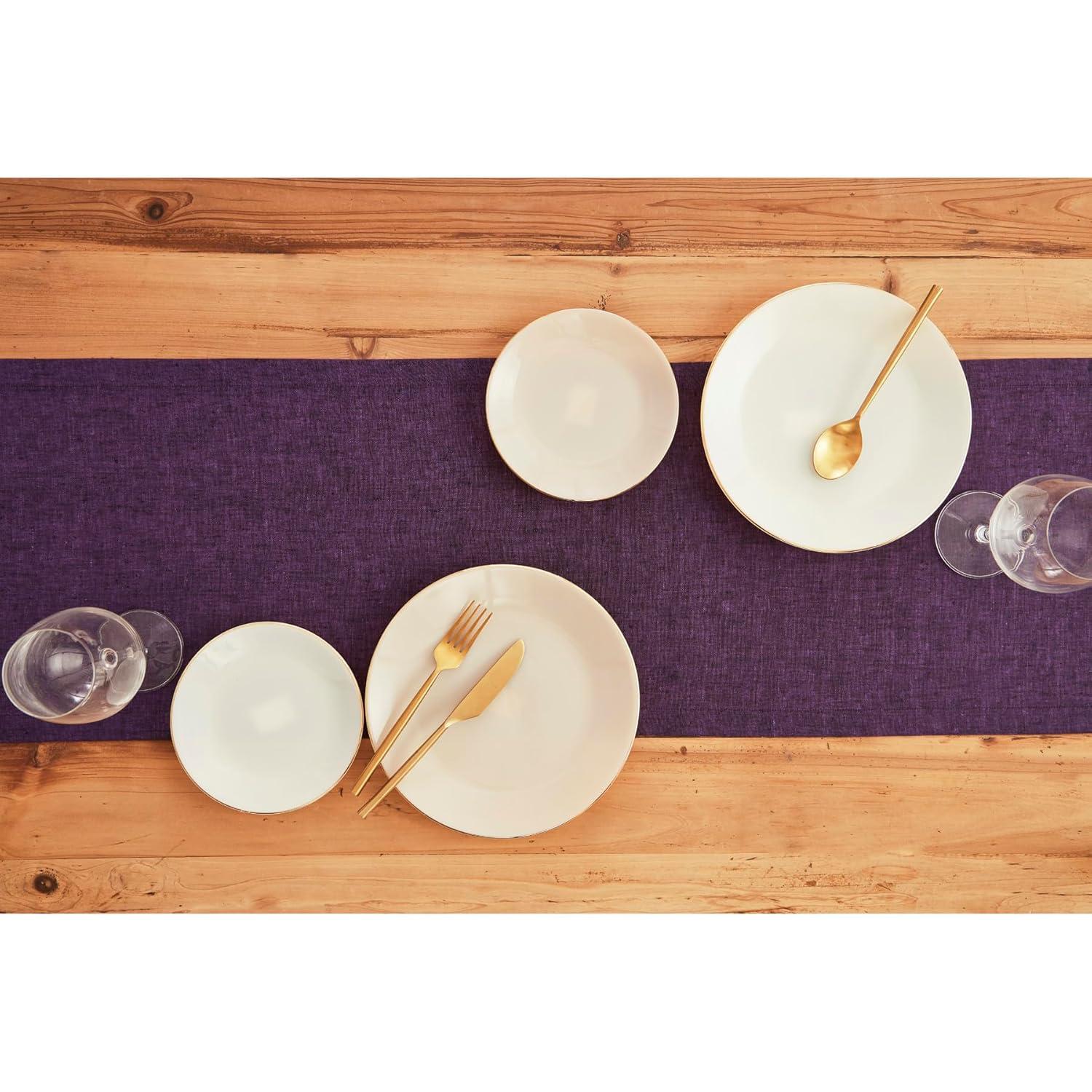 Solino Home 100% Pure Linen Table Runner - Athena