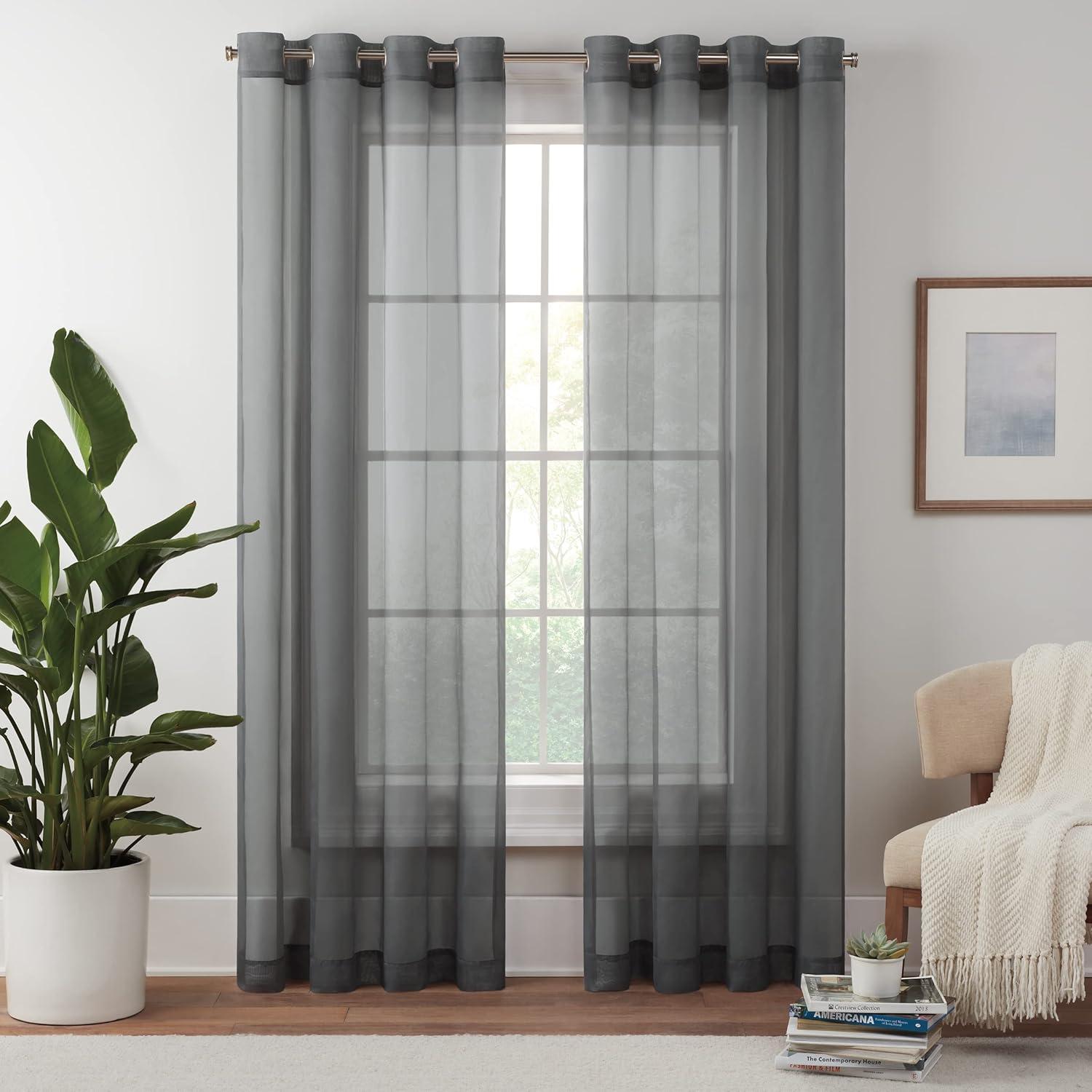 Eclipse Livia Sheer Voile Grommet Curtain Panel