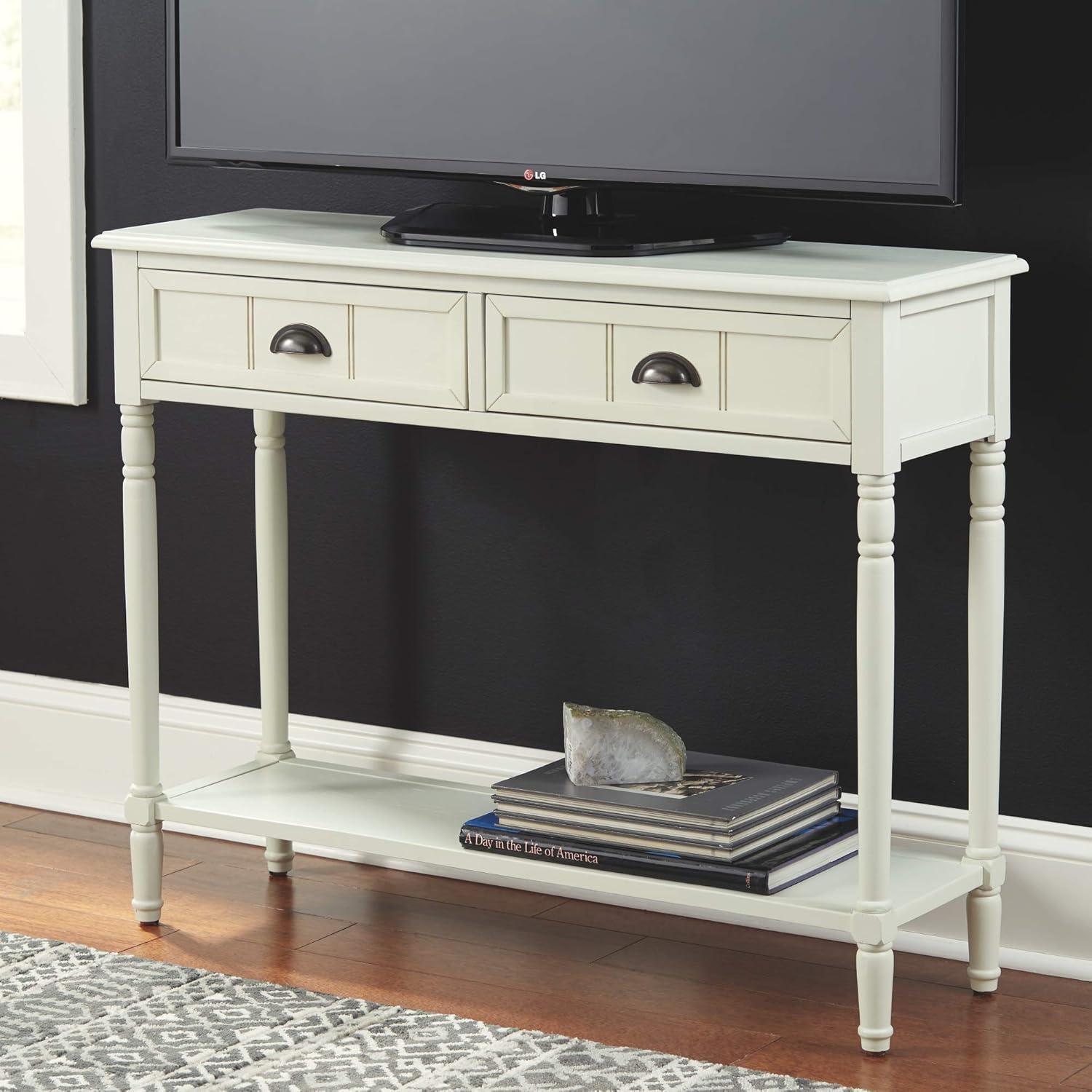 Goverton Sofa and Console Table White - Signature Design by Ashley: Vintage Entryway Storage with Shelves