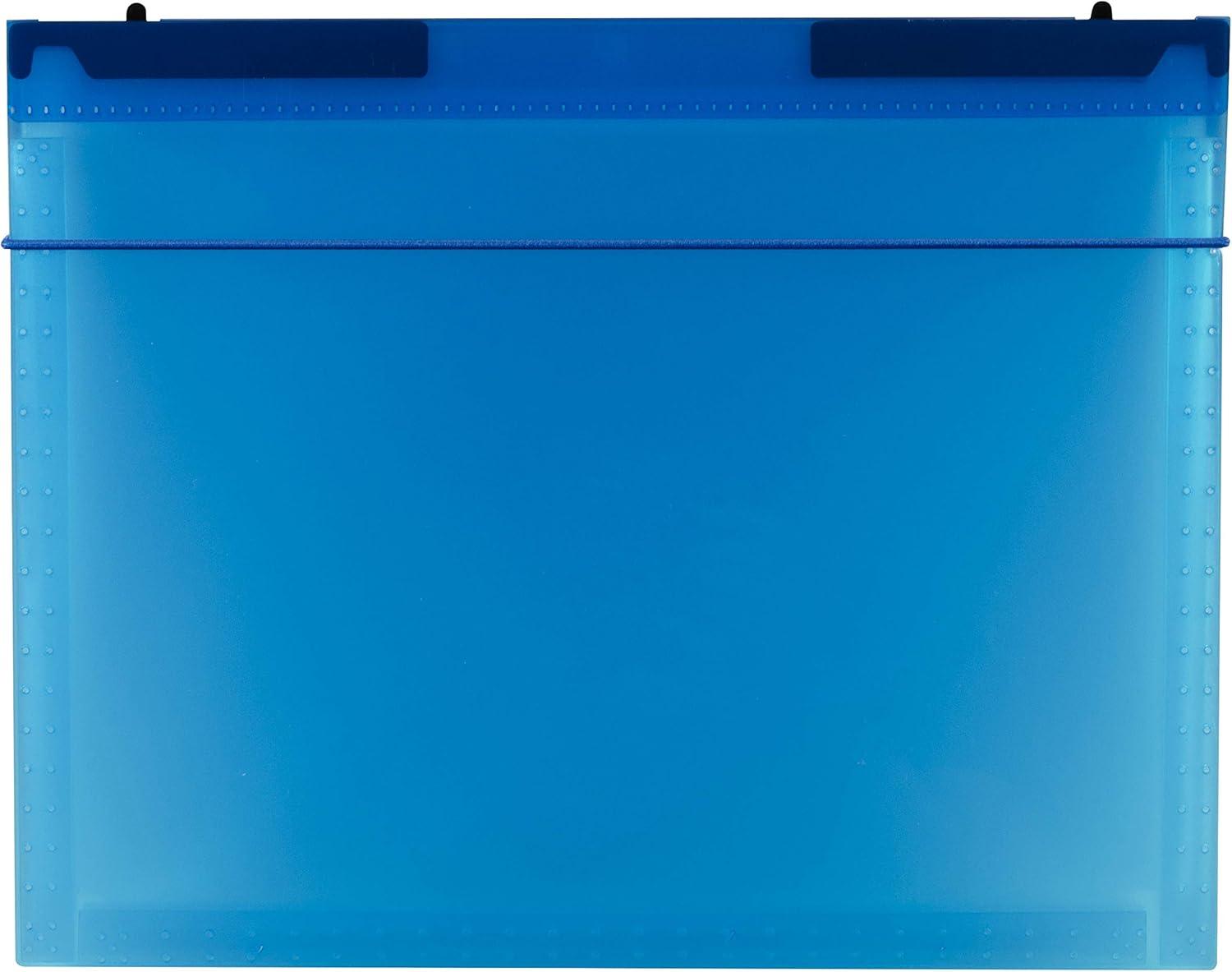 C-Line Expanding File with Hang Tabs, Pre-Printed Index-Tab Inserts, 12 Sections, 1" Capacity, Letter Size, 1/6-Cut Tabs, Blue