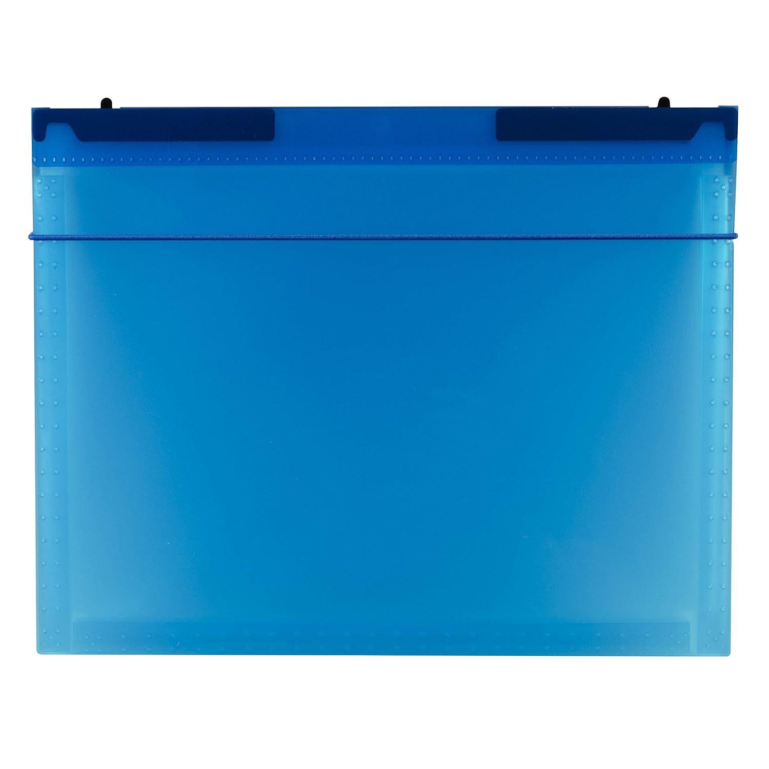 C-Line Expanding File with Hang Tabs, Pre-Printed Index-Tab Inserts, 12 Sections, 1" Capacity, Letter Size, 1/6-Cut Tabs, Blue