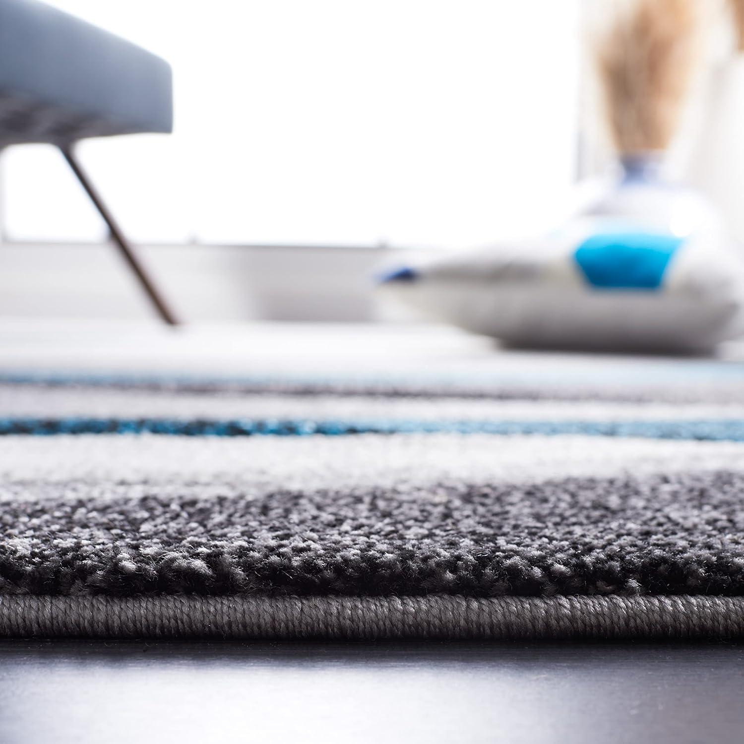 SAFAVIEH Hollywood Dalton Abstract Runner Rug, Grey/Turquoise, 2'3" x 8'